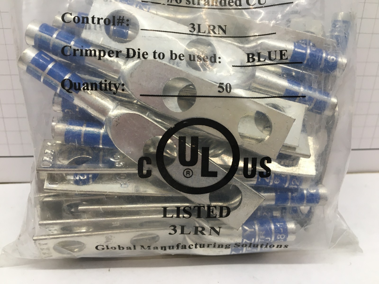 Izzy 62-38-1, #6 AWG Lug, 2 hole, 3/8″ Holes, 1″ OC, Long Barrel – 50 pcs