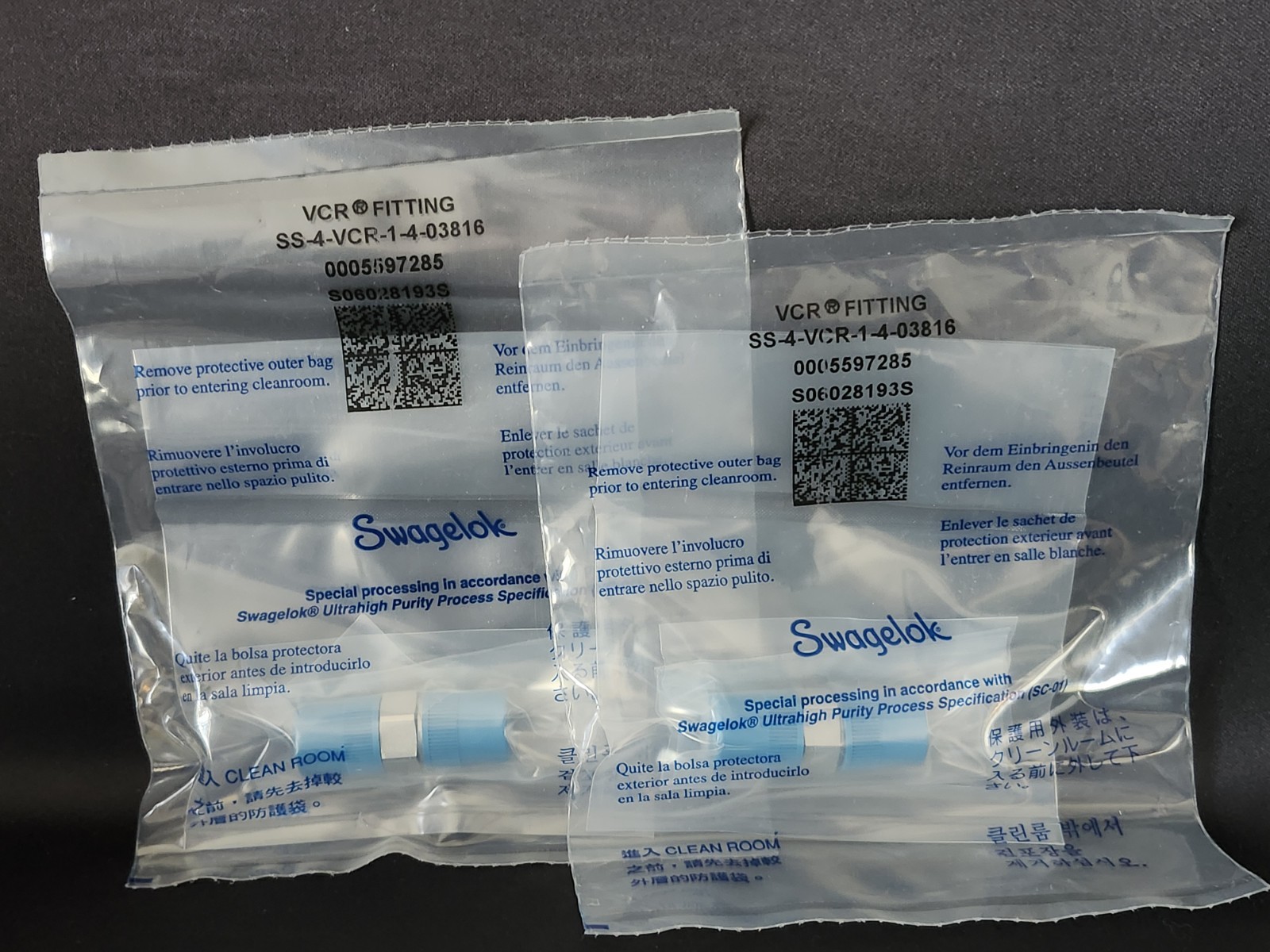 2 Pack – Swagelok SS-4-VCR-1-4 VCR Face Seal Fitting, 1/4 in. VCR x 1/4 in. MNPT