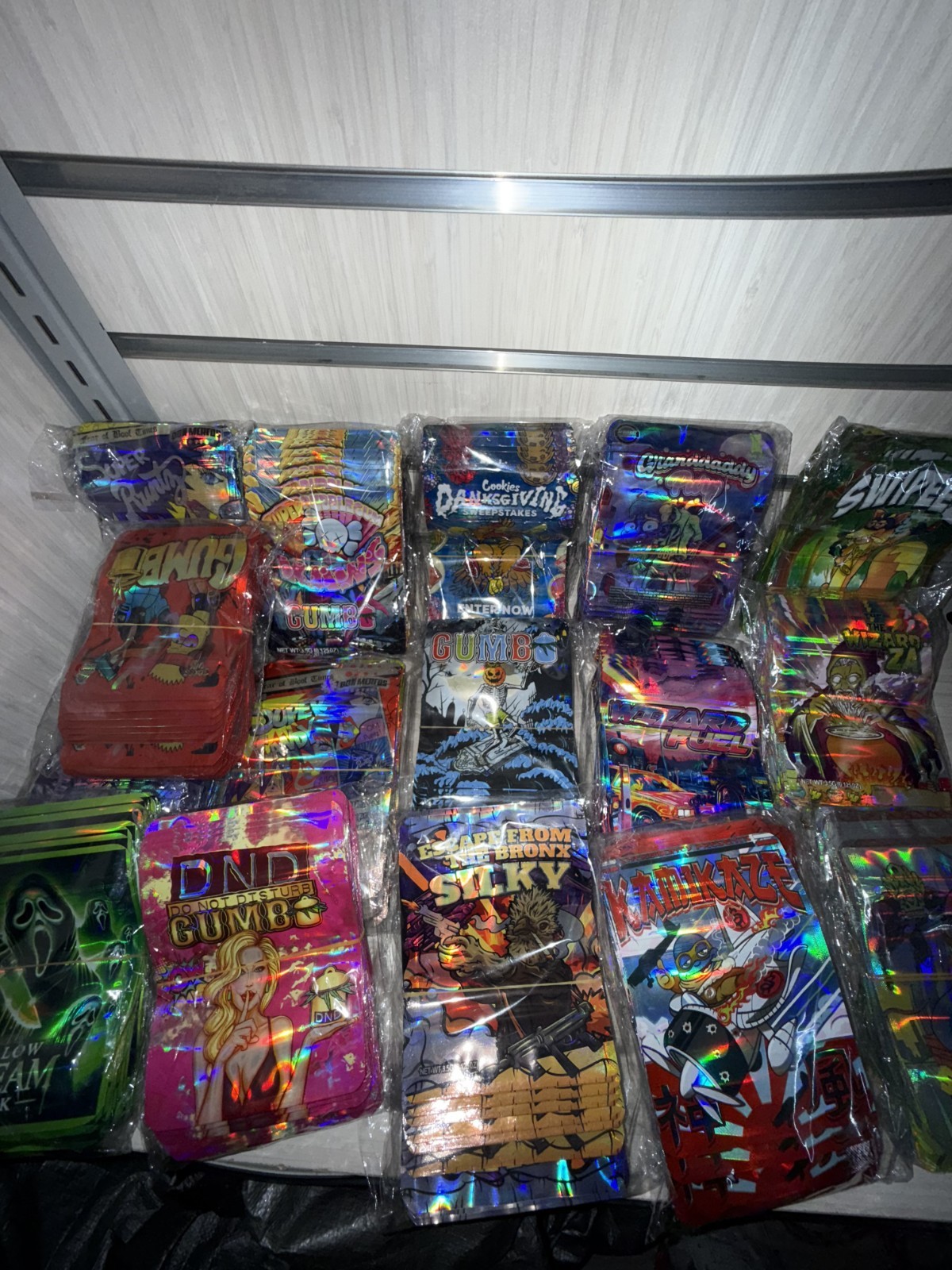 3.5g Mylar Bags ZA with Design Packs Smell Proof Packaging 50pk