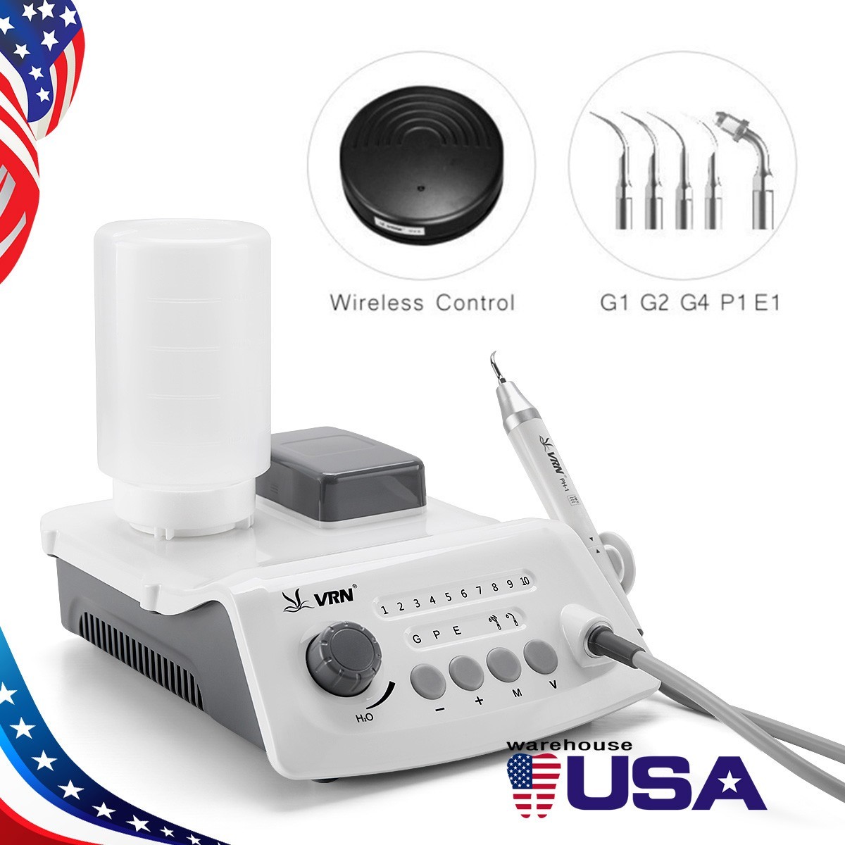 Dental Delivery Unit Air Compressor Rolling Cart +Curing Light+Ultrasonic Scaler