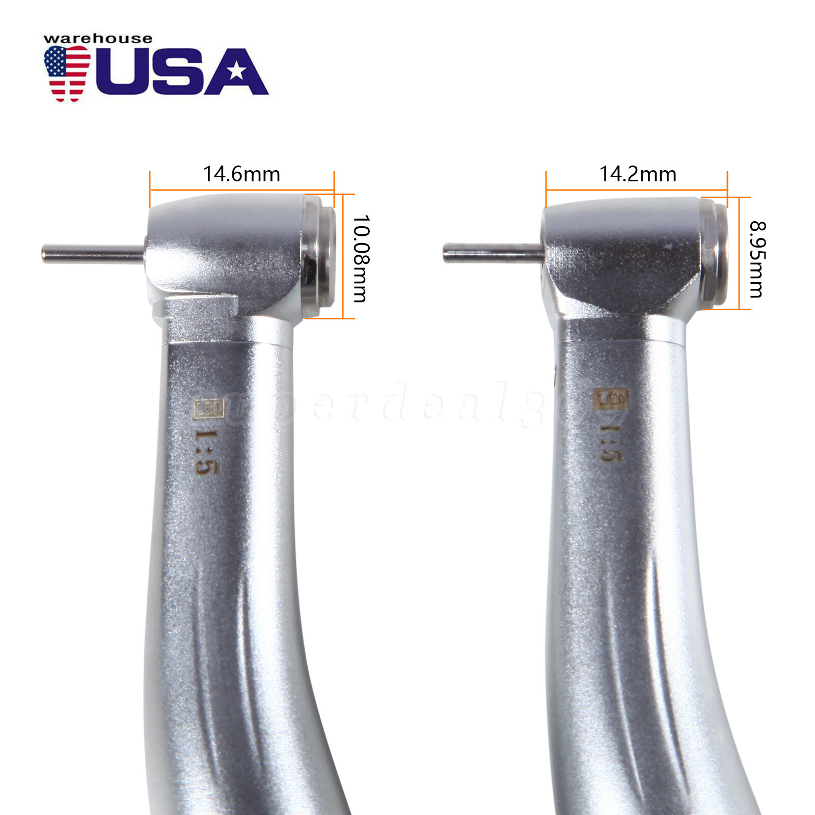 Dental 1:5 Fiber Optic LED Increasing Contra Angle Handpiece Fit NSK E-type YBB
