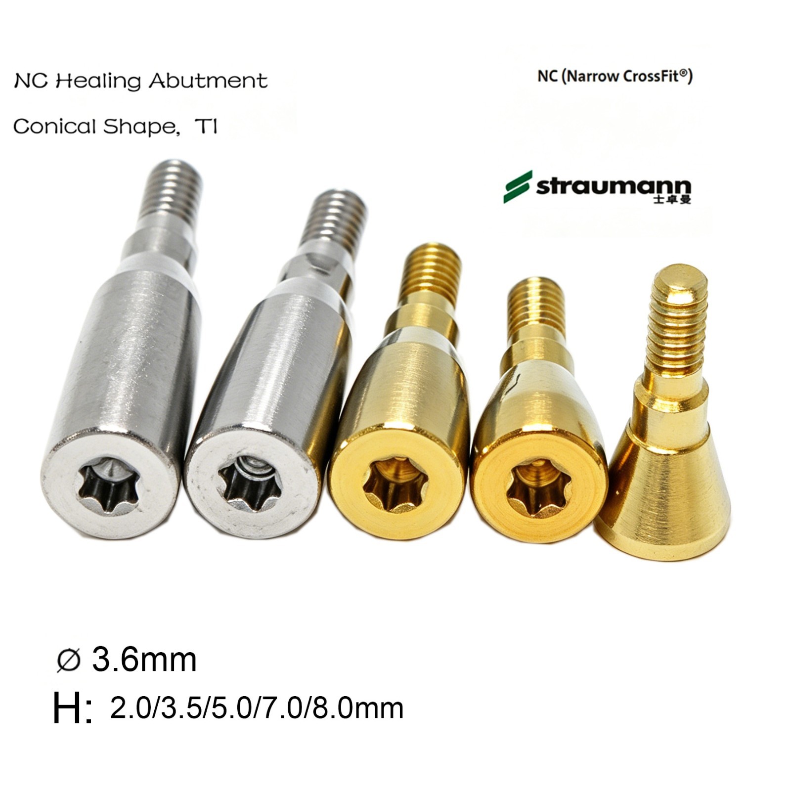 5Pcs Titanium Dental NC/RC Healing Abutment Closure Cap Fit Straumann B0ne Level