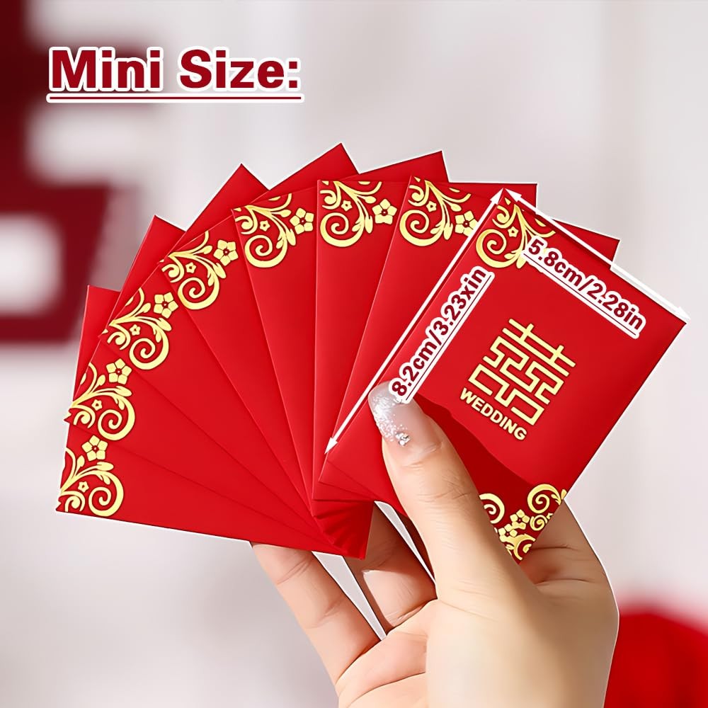 Mini Chinese Wedding Red Envelopes, Approximately 45 Pack, Traditional Floral…