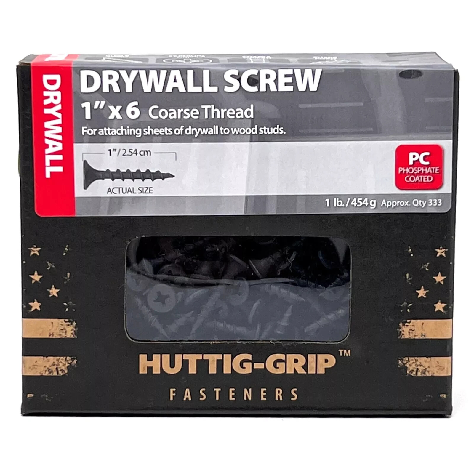 Huttig Grip 1 in x 6 Drywall Screw Coarse Thread Phillips Drive 1 lb 333 Screws