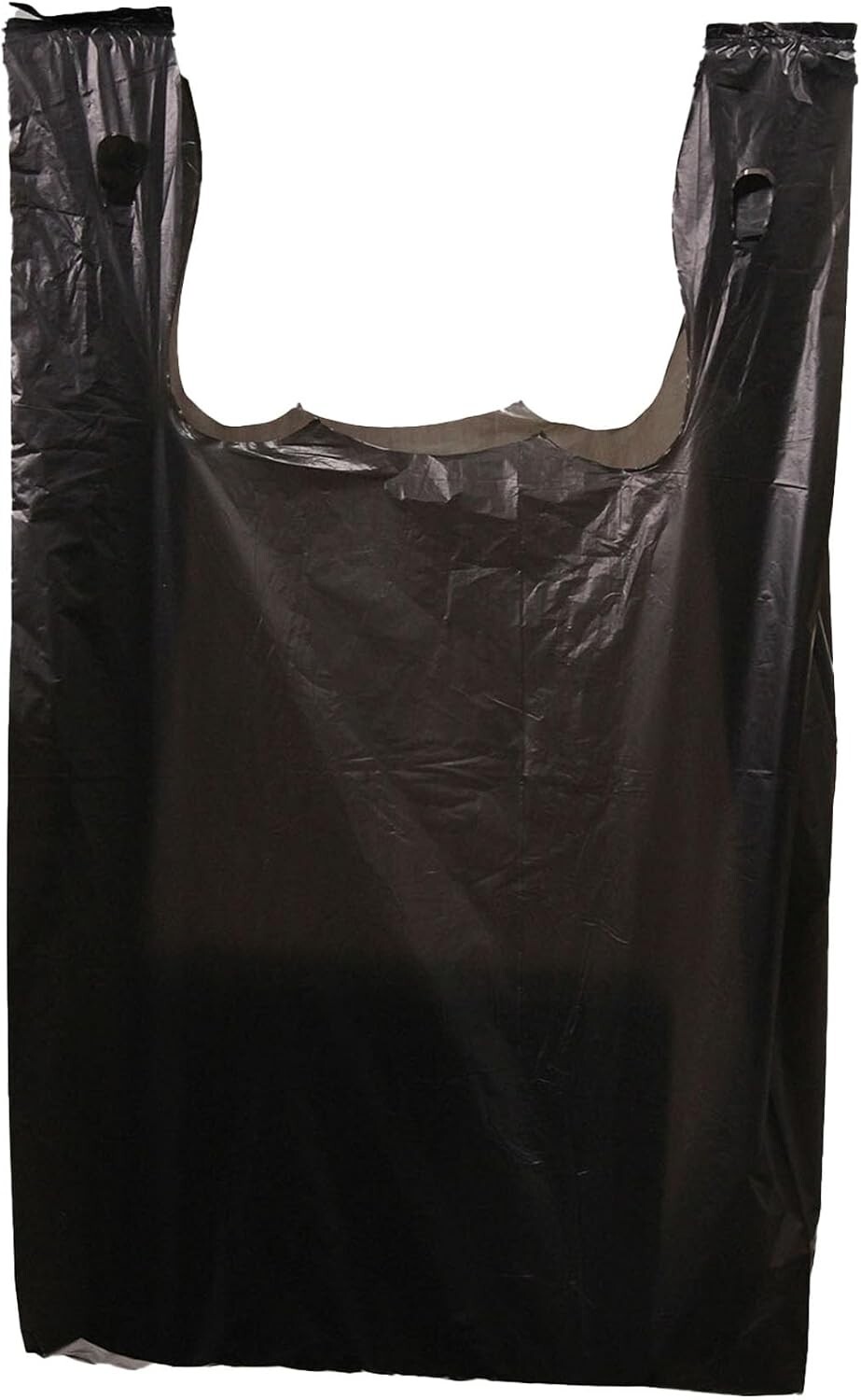 1000 Black Plastic Shopping Grocery Bags Retail Grocery T-Shirt 11″ x 6″ x 21″