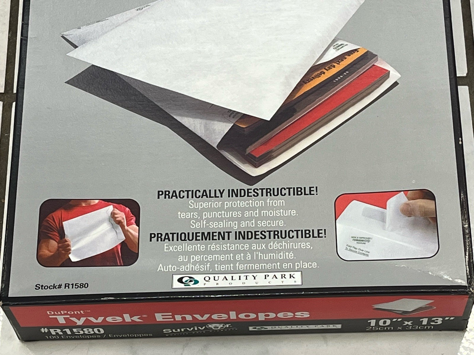 Quality Park Tyvek Envelopes 10″ x 13″ White, Box Of 100 #R1580 Brand New
