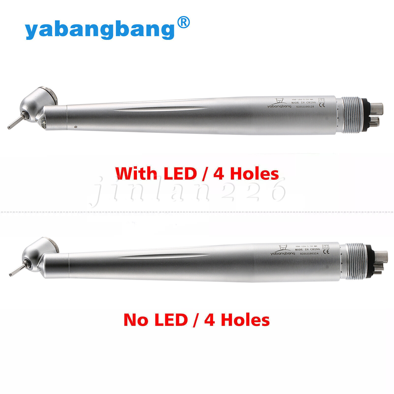 Dental 45° LED High Speed Handpiece 2/4Holes /White Stone/Silicone Polishing Bur