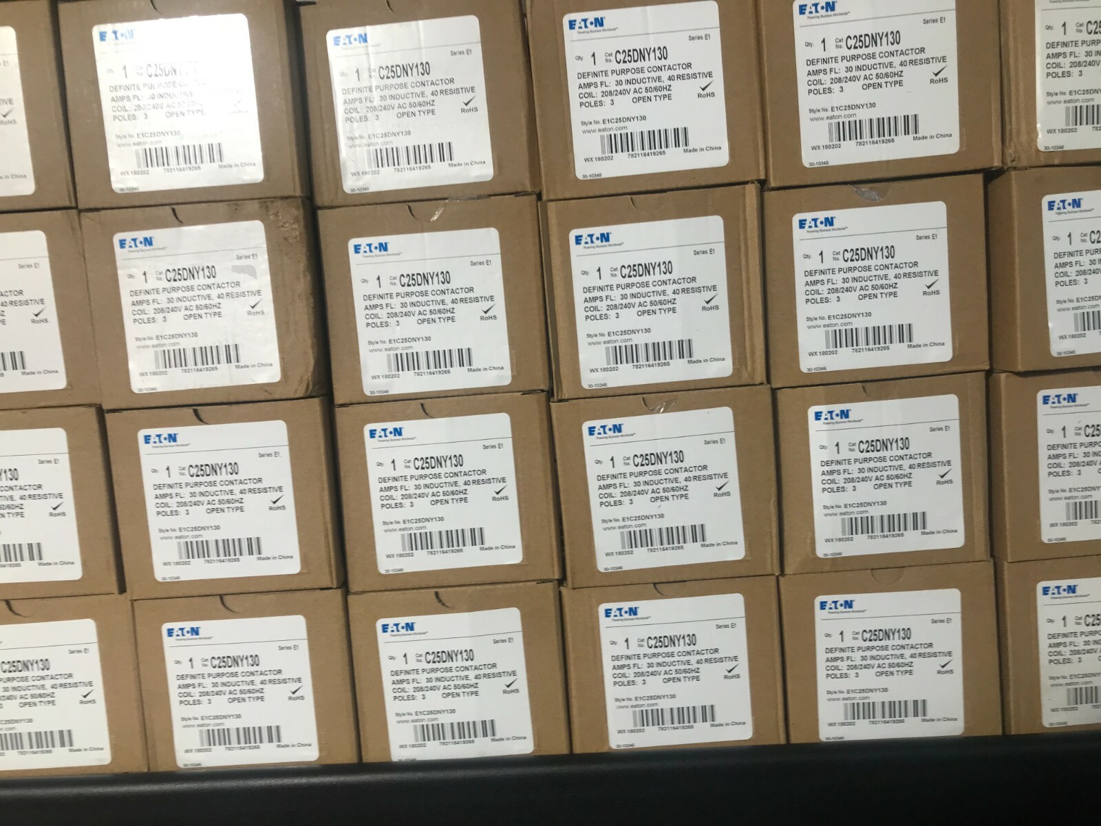 EATON C25DNY130 DEFINITE PURPOSE CONTACTORS. 30 AMP 3 POLE