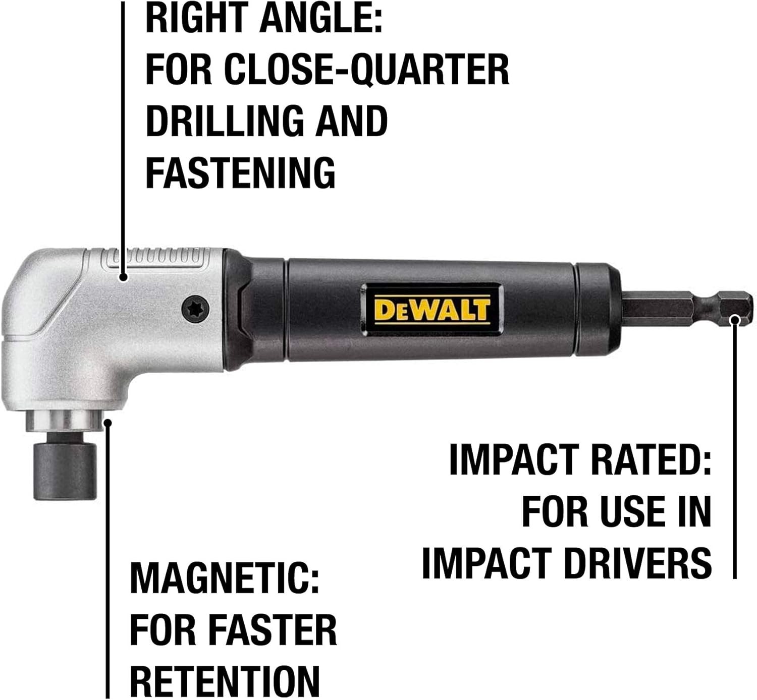 DEWALT DWARA120 Impact Ready 1.5 in Right Angle Drill Attachment (New)