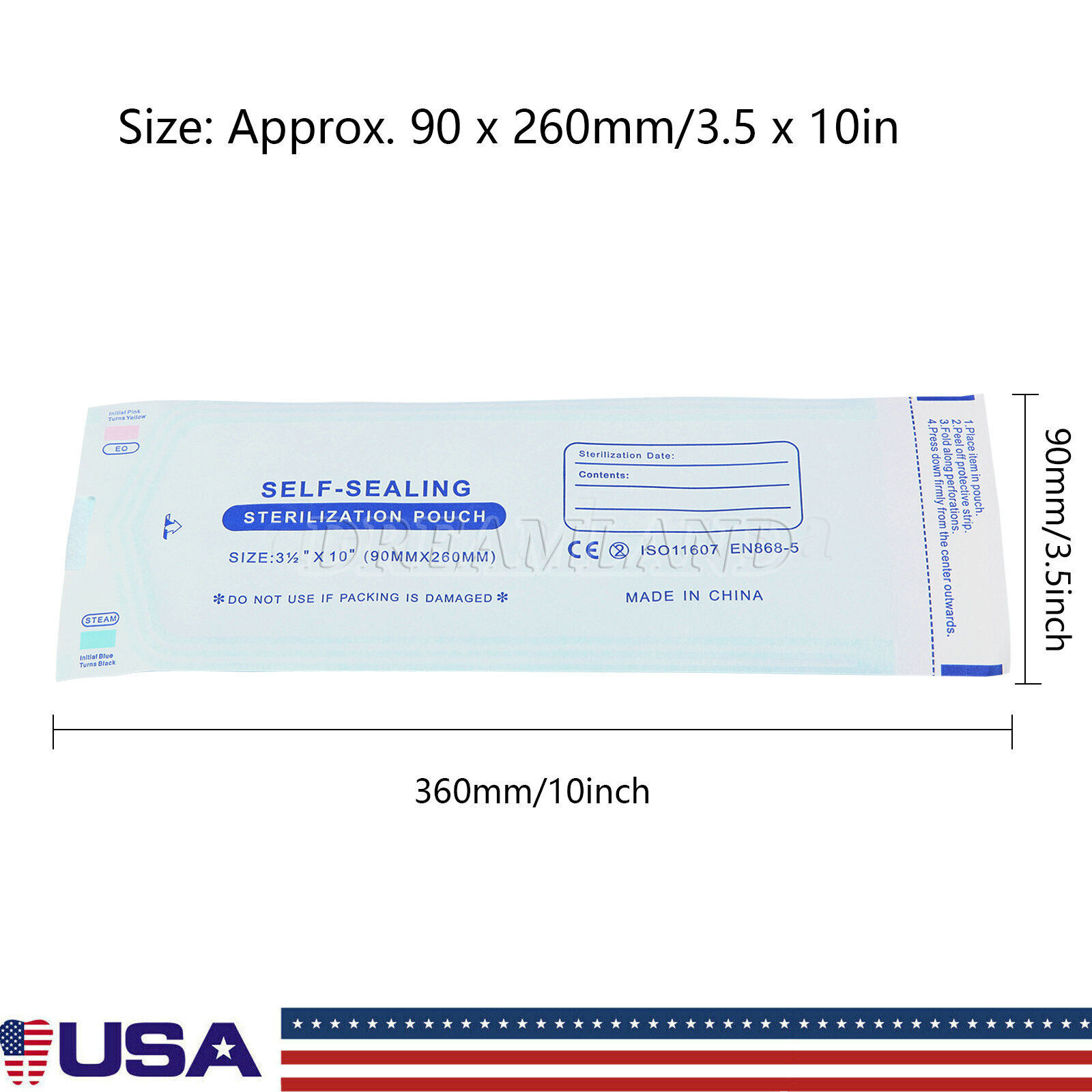 Self Sterilization Pouches Pouch Autoclave, Sterilizer Bags Dental Tattoo Nail