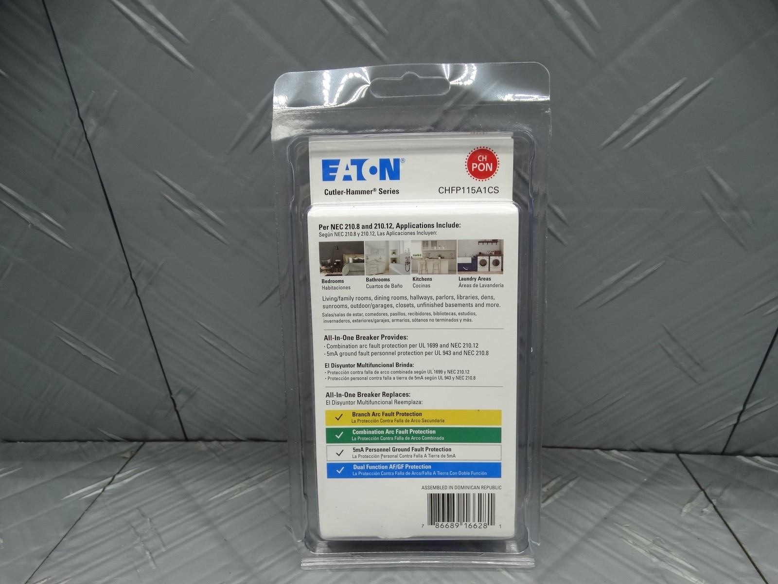 Eaton CH 15 Amp All in One AF/GF Plug-On-Neutral Breaker CHFP115A1CS