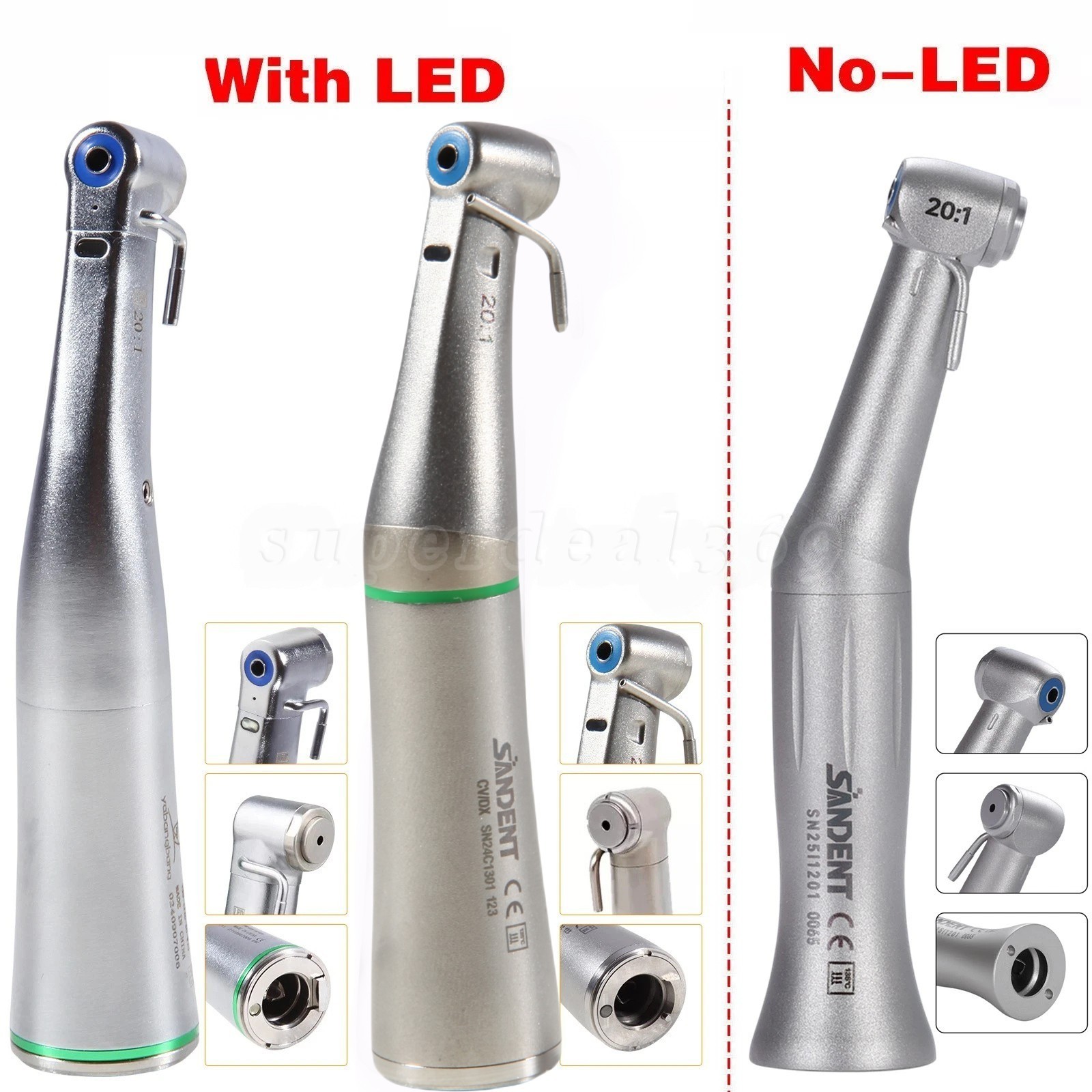 Dental Implant Handpiece 20:1 (LED) Contra Angle Fit Surgical Implant Motor CE