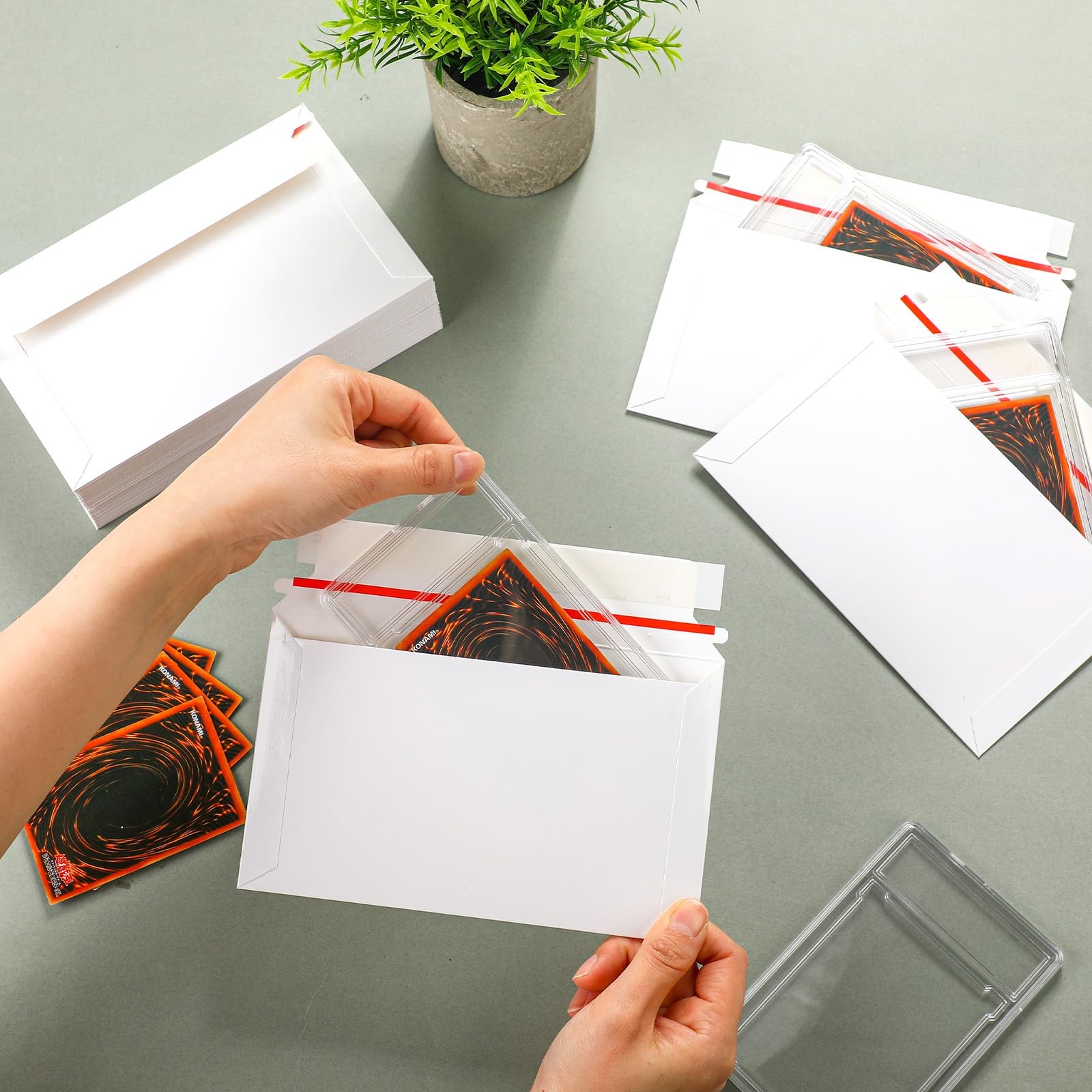 100 Pack 7″x4.35″ Trading Card Shipping Envelopes, Self-Adhesive for Sports Card