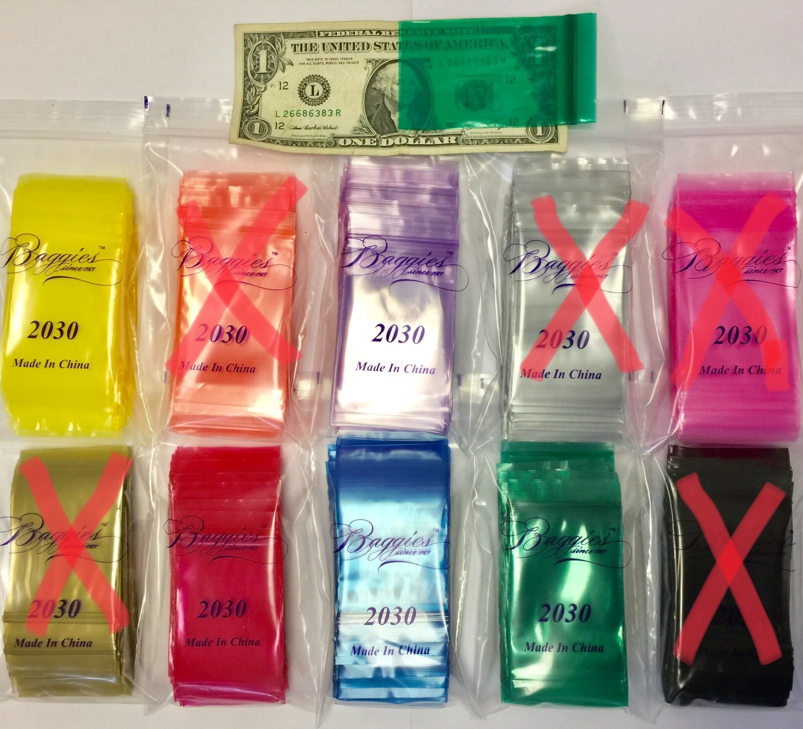 BaggiesSince1987 – 3030 Zip Color Bags 3″X3″ MIX OR CHOOSE 500PCS, READ DETAILS