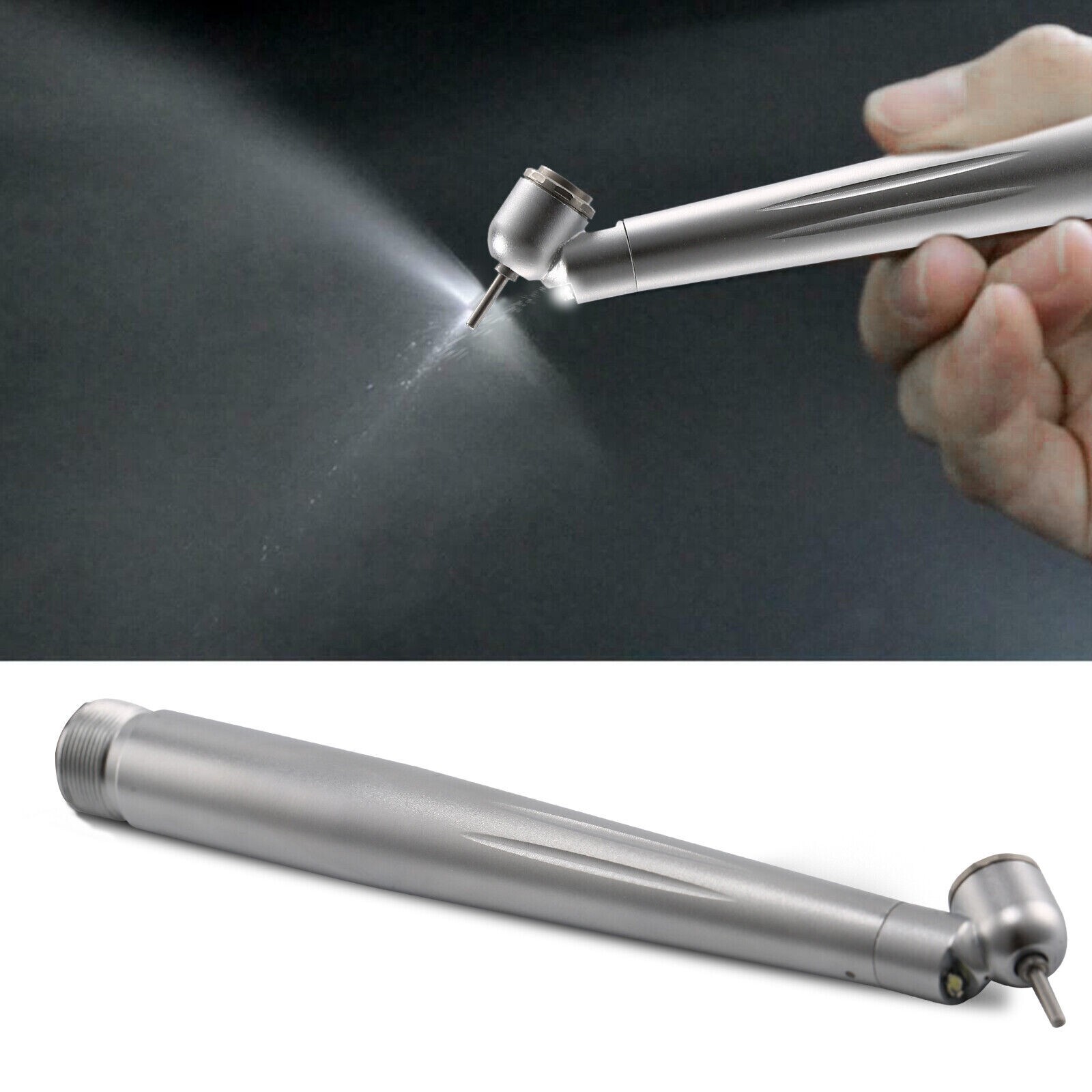 Dental 45° Angle Degree LED Light push button head optic fiber handpiece 2H USA