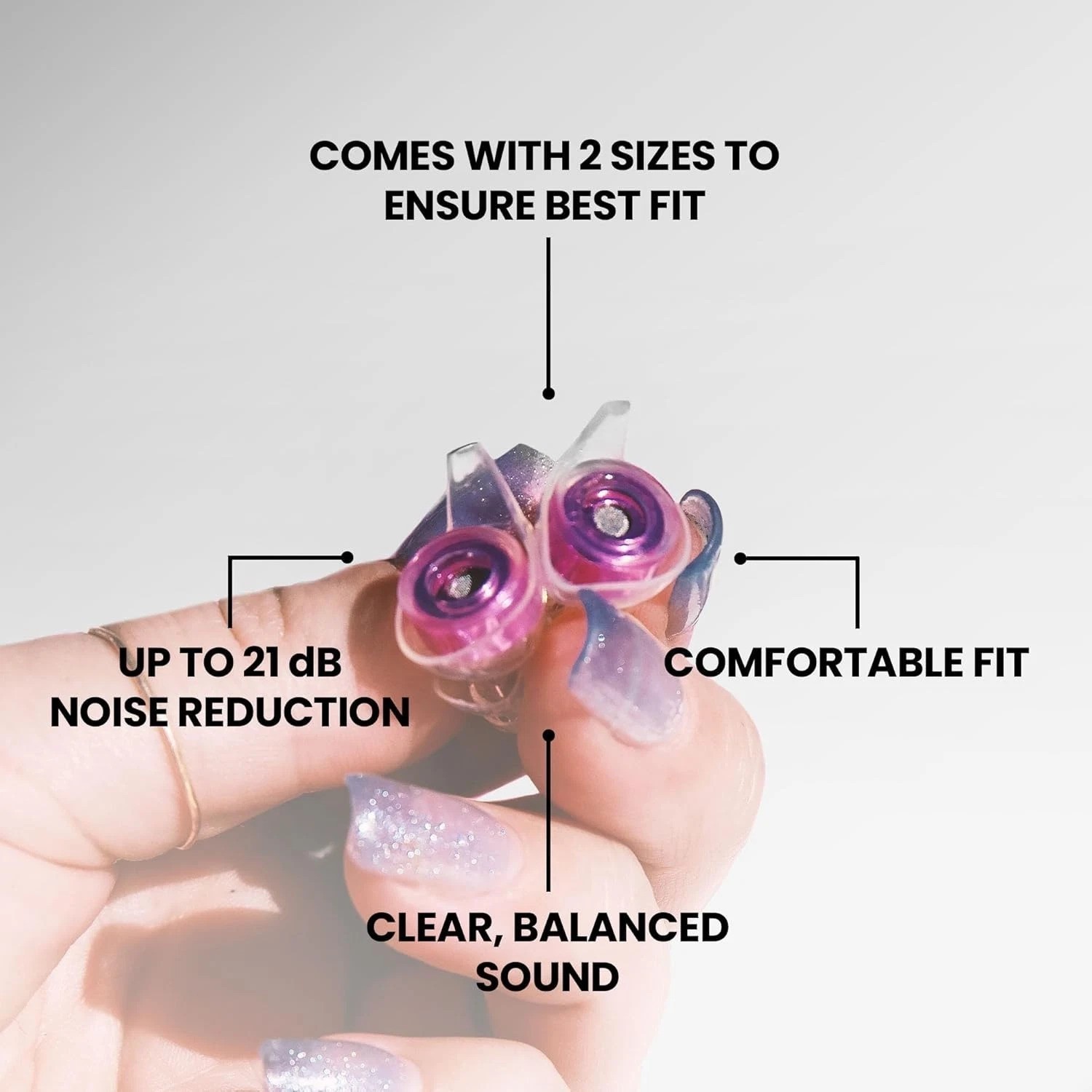 High Fidelity Pink Earplugs for Concerts, Festivals, Musicians, DJs, Night-Li…