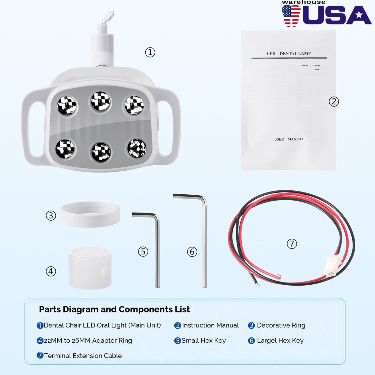 6 LED Dental Oral Light Operating Lamp Induction For Dental Unit Chair Tool