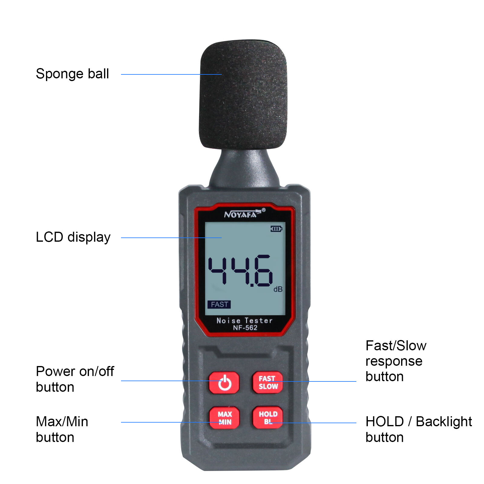Portable digital sound meter professional precise decibel tester 30-130dB