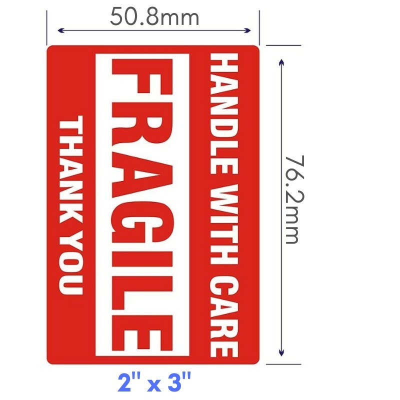 5000 Fragile Stickers 2×3 Handle with Care Thank You 500 / Roll Warning Labels