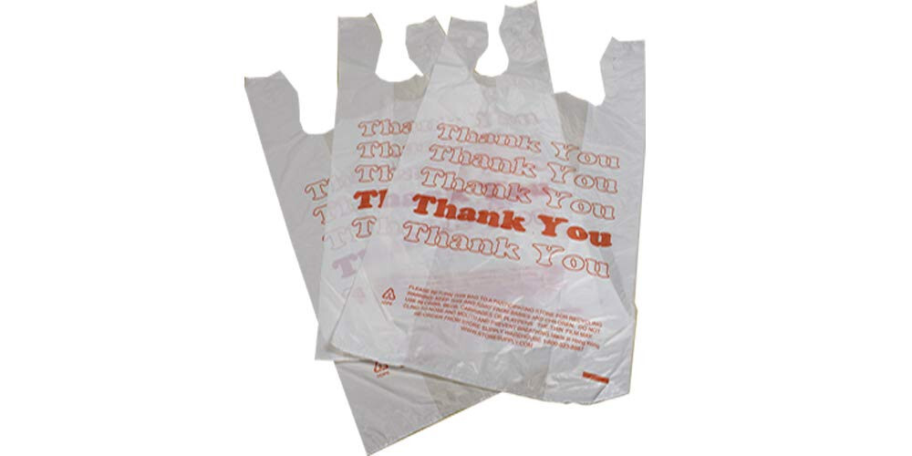 Plastic Bags Grocery Thank You 1000 T-Shirt Supermarket 11 ½ x 6 x 21″ Shopping
