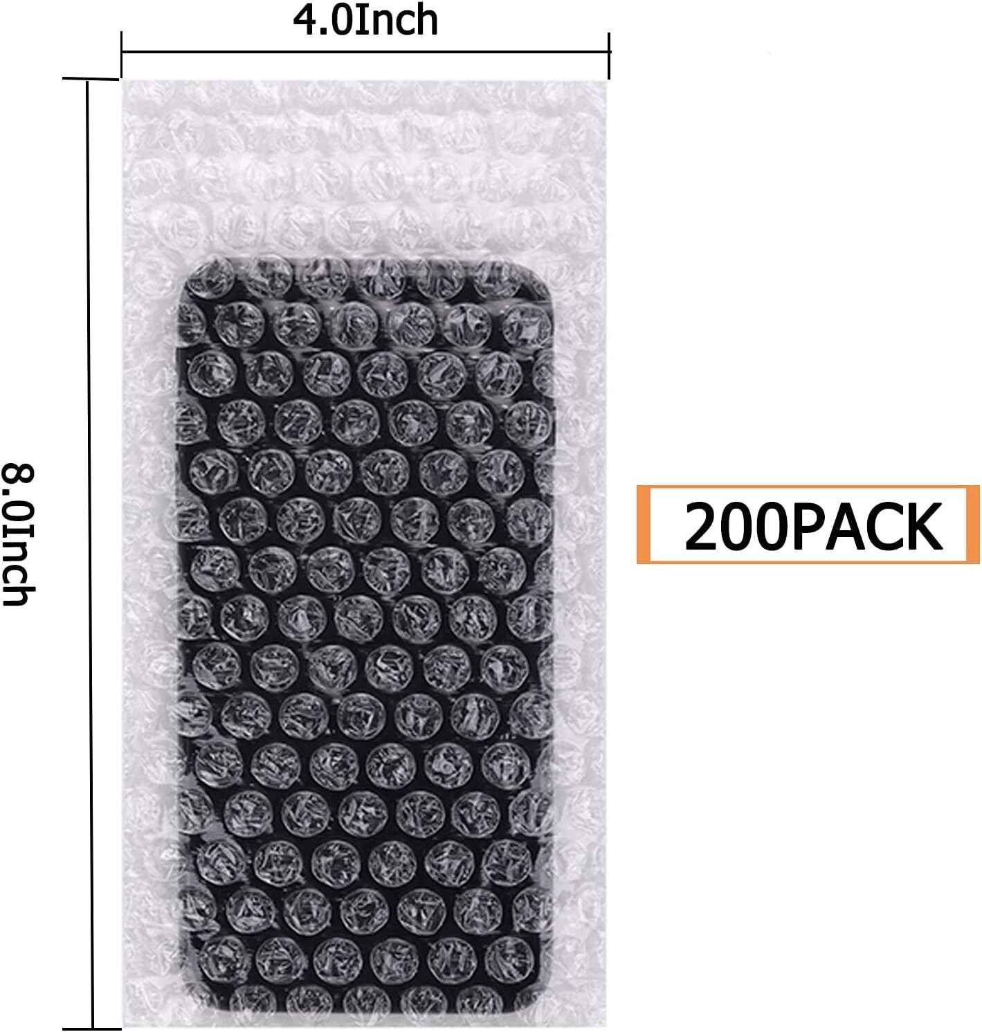 200 Pack 4×8 Clear Bubble Pouches Cushioning Bags for Mailing Shipping Packaging