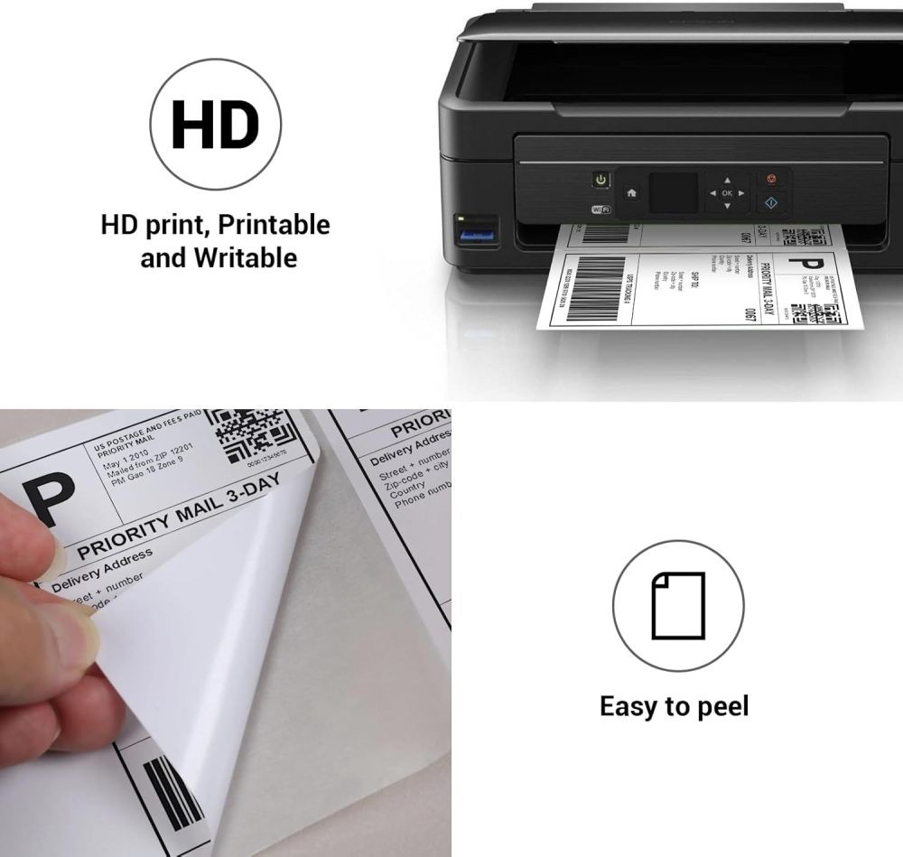 1000 8.5″x5.5″ Address Shipping Labels Half Sheet Self Adhesive 2 Per Sheet UPS