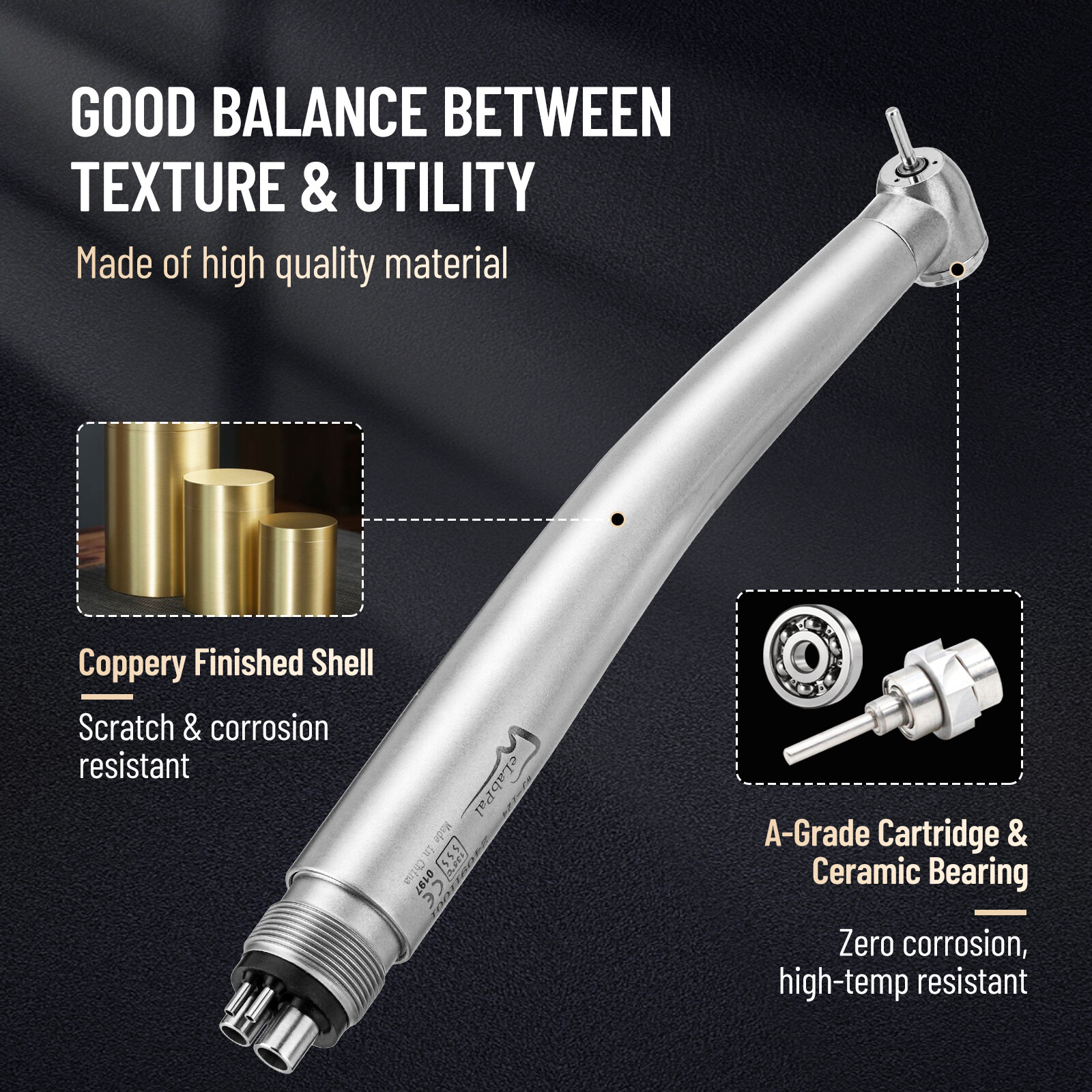 Triple Water Spray 10Pcs Dental High Speed Handpiece Push Button 4Hole Autochuck
