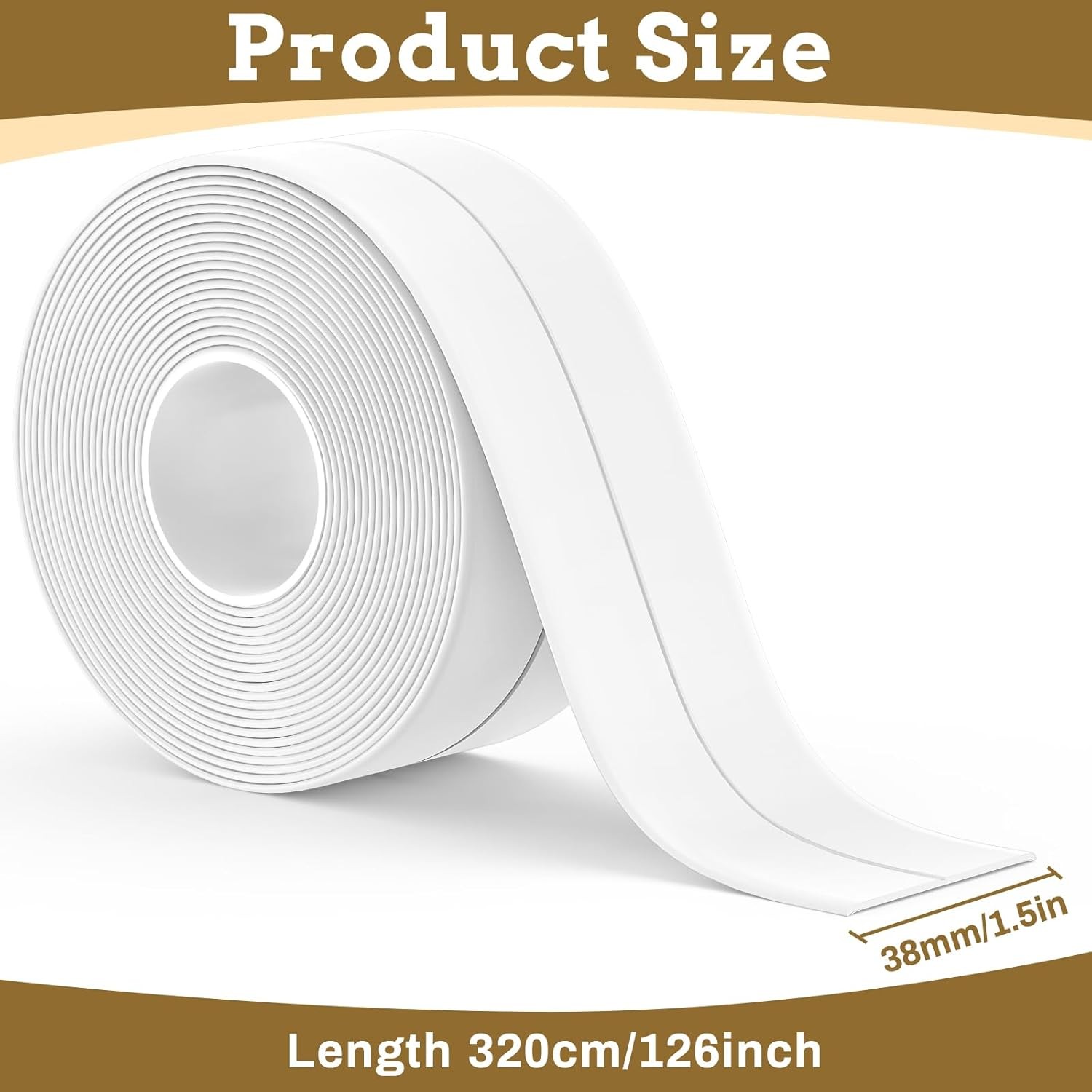 2 Rolls Caulk Tape Waterproof Self Adhesive Strip Kitchen Bath Sink Sealant