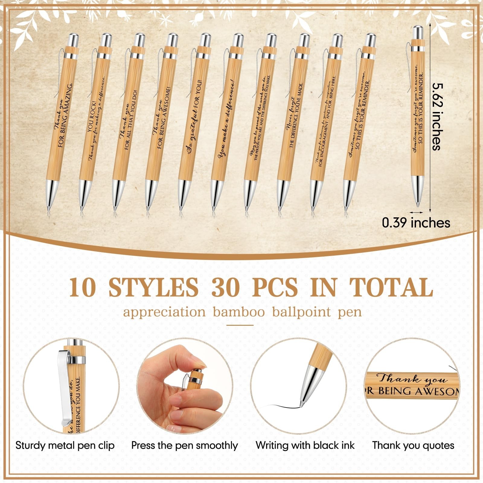 ReliThick 30 Sets Inspirational Pen Bulk End of Year Gifts from Teacher Emplo…