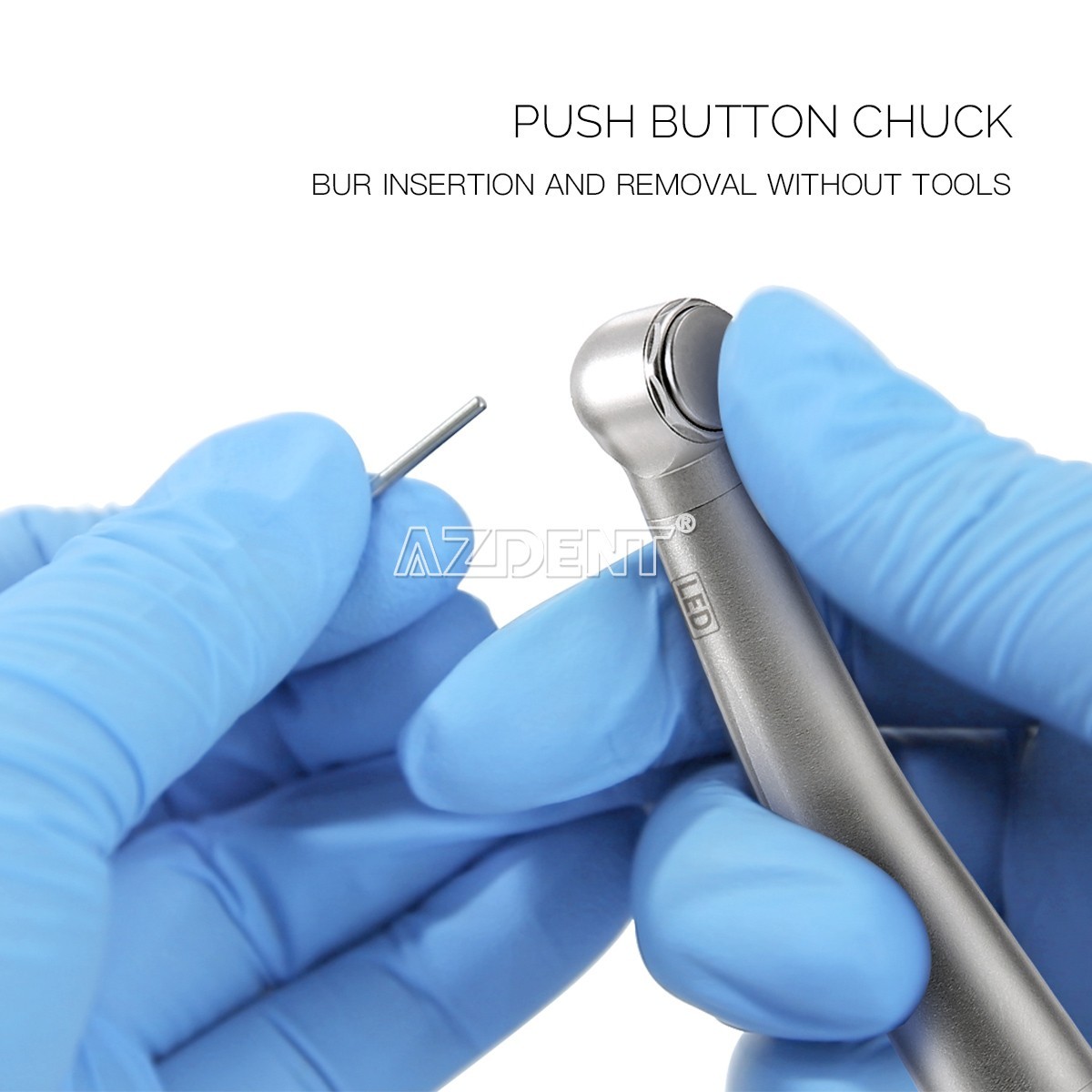 AZDENT Dental LED E-generator High Speed Handpiece With 4 Hole Quick Coupler