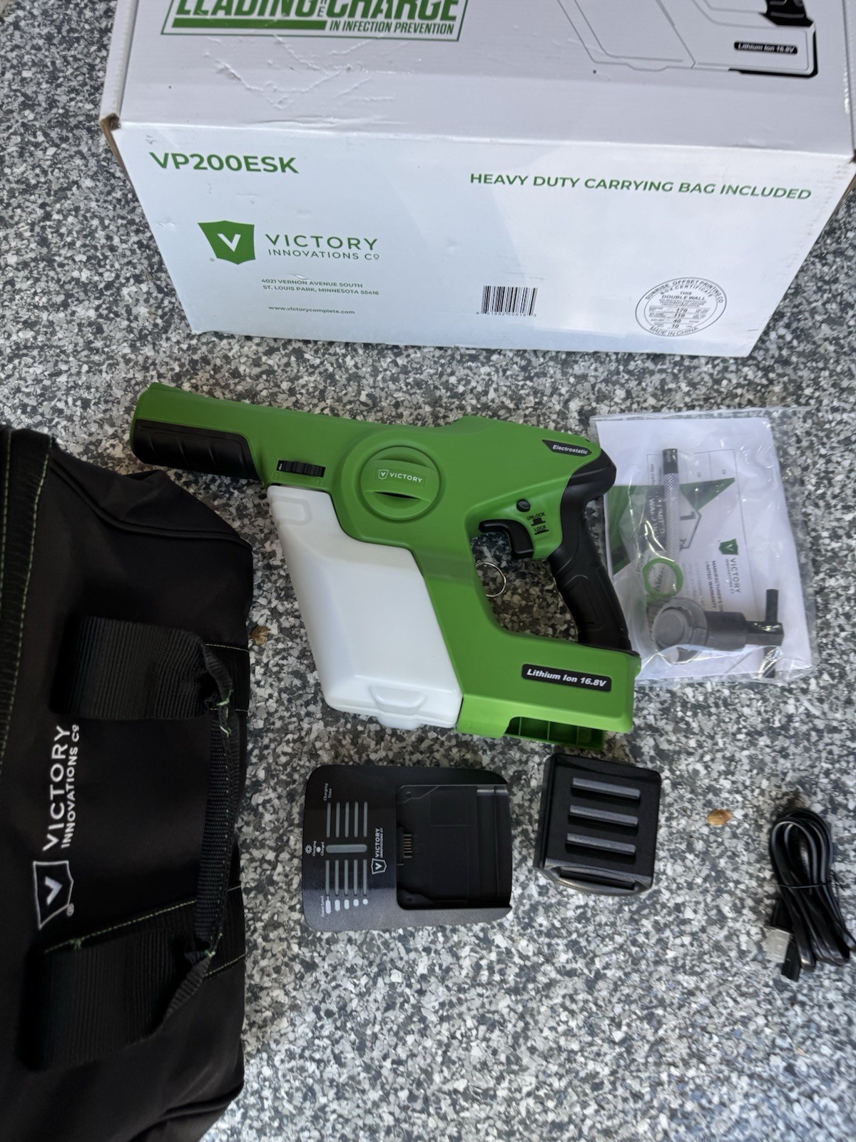 Victory Innovations VP200ESK Cordless Electrostatic Handheld Sprayer NEW OPENBOX