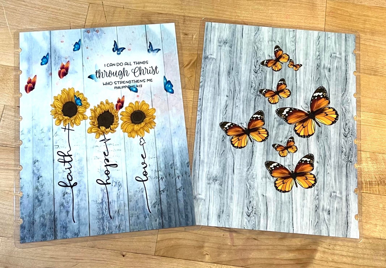 Faith Hope Love Sunflower Butterflies Cover Set 4 use w TUL/Arc (8disc) Planner-
