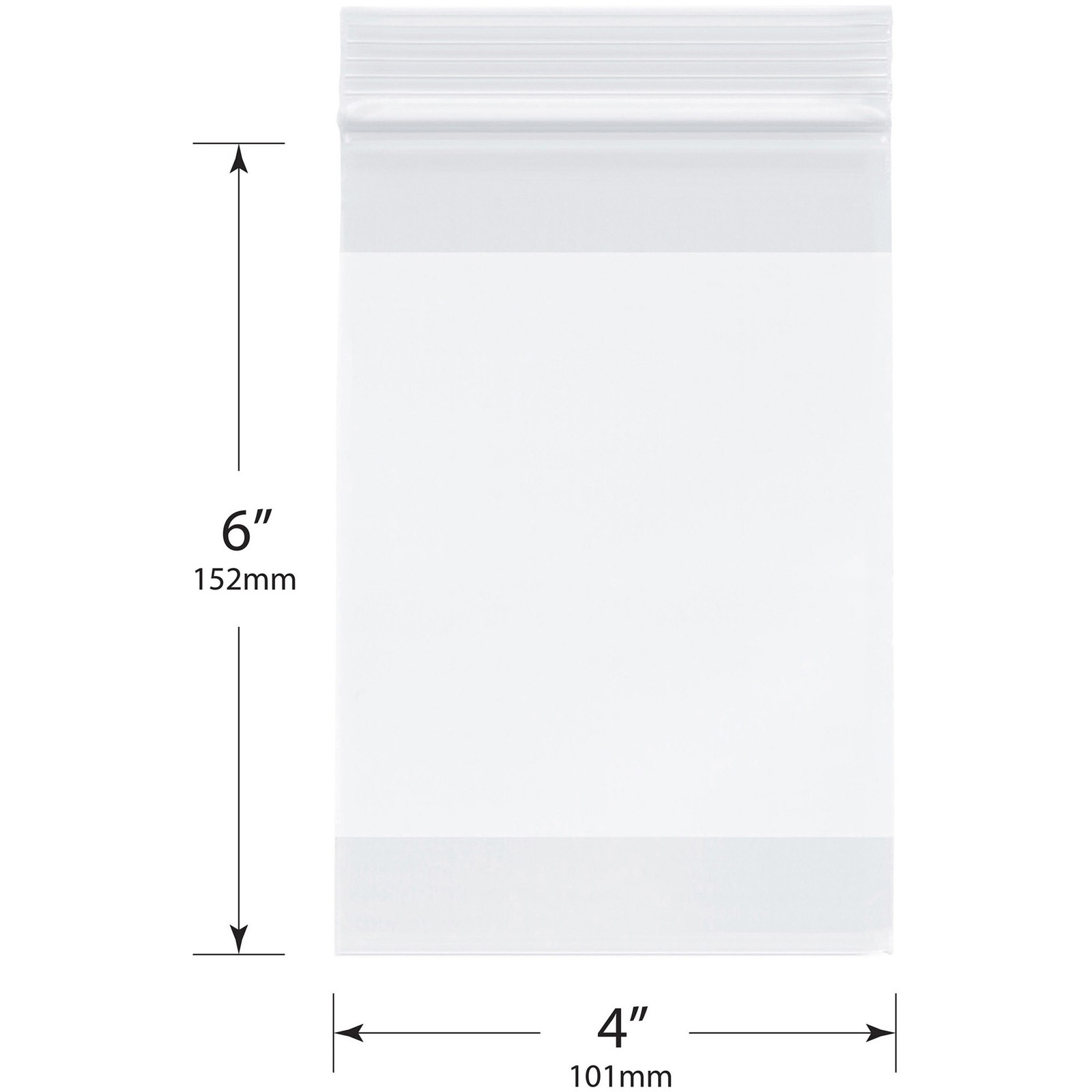 Plymor 4″ x 6″, 4 Mil with White-Block Heavy Duty Zipper Reclosable Plastic Bags