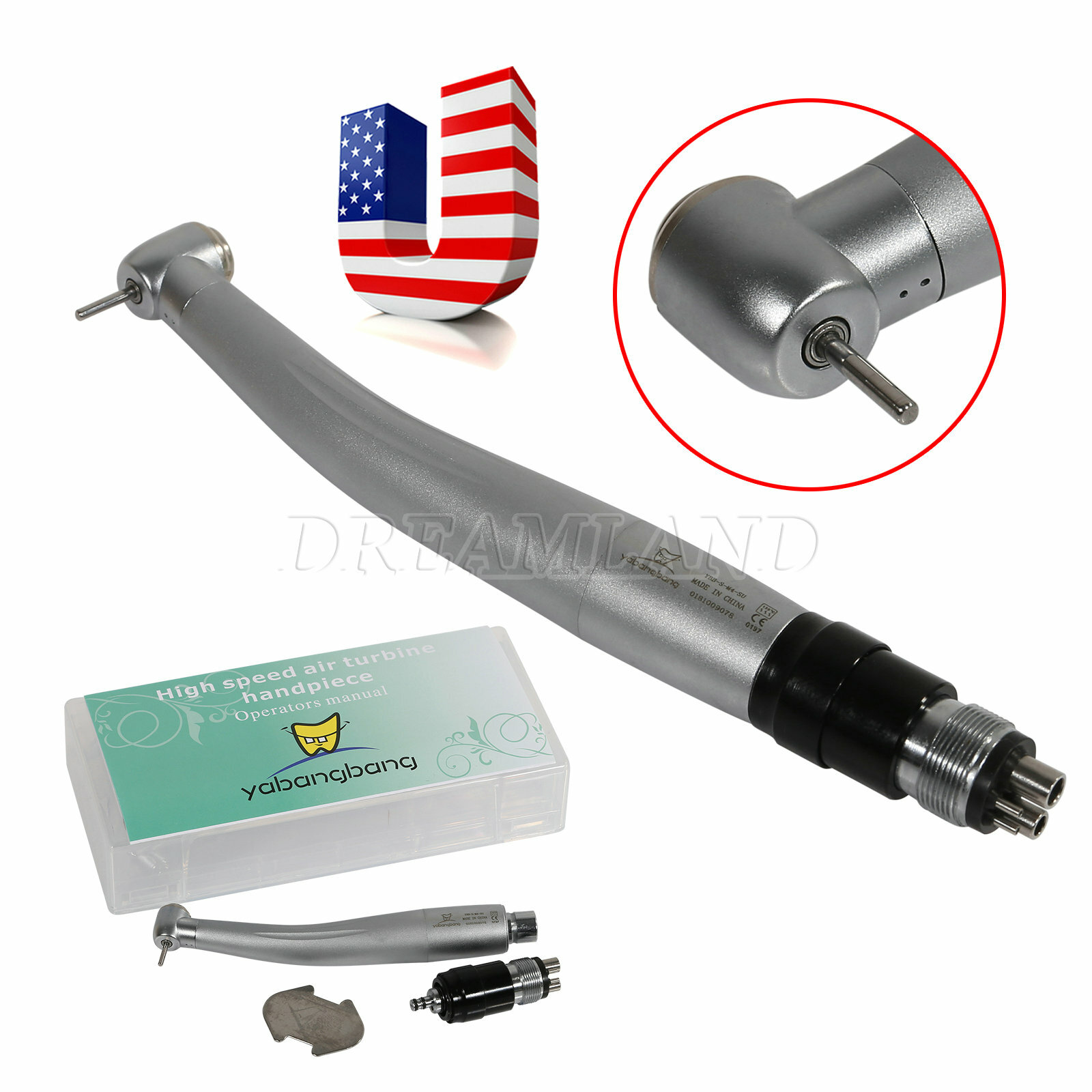 10X Dental High Speed Handpiece Air Turbine & 4H Quick Coupling YBNK4 Fit NSK
