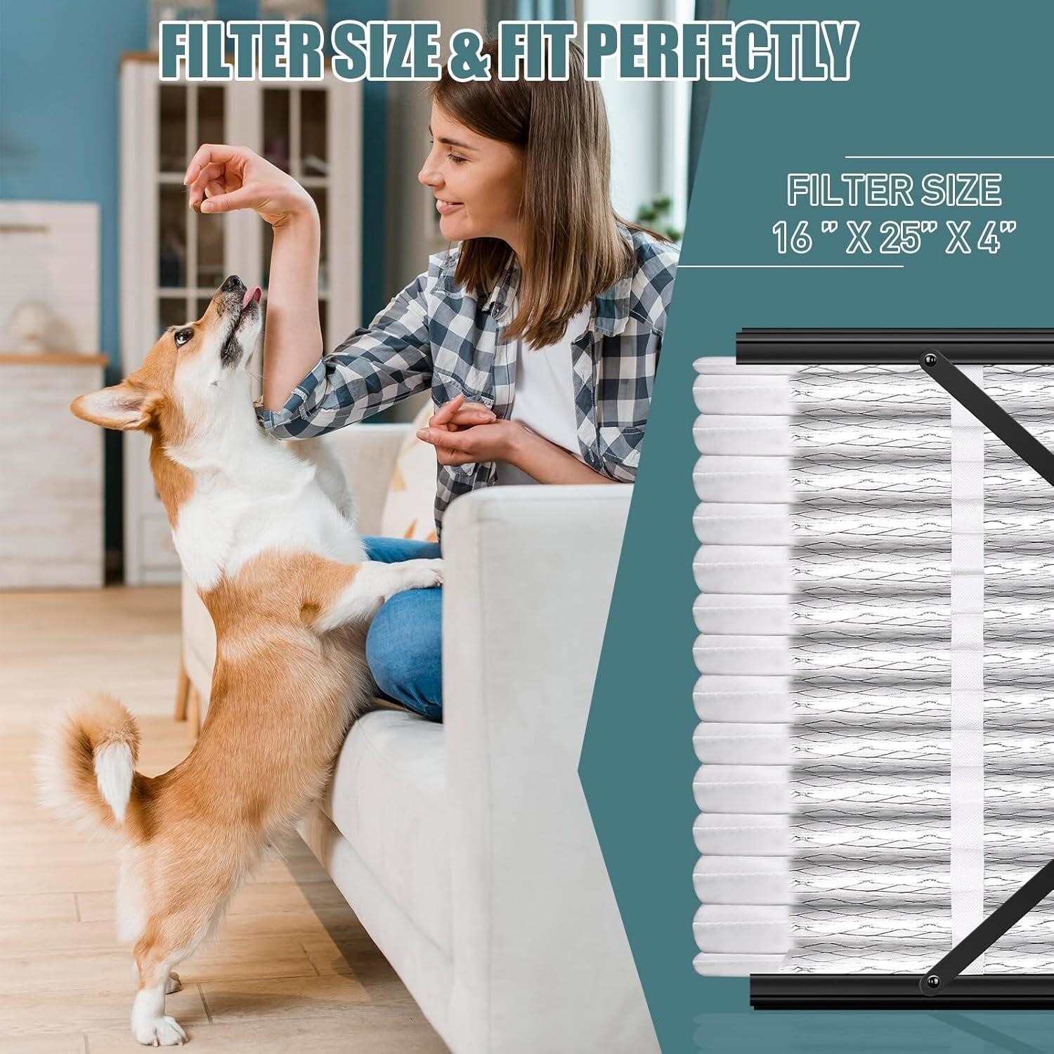 2 Count Pack 413 Replacement Air Filter, MERV 13, 16″ x 25″ x 4″, 413″ NEW!