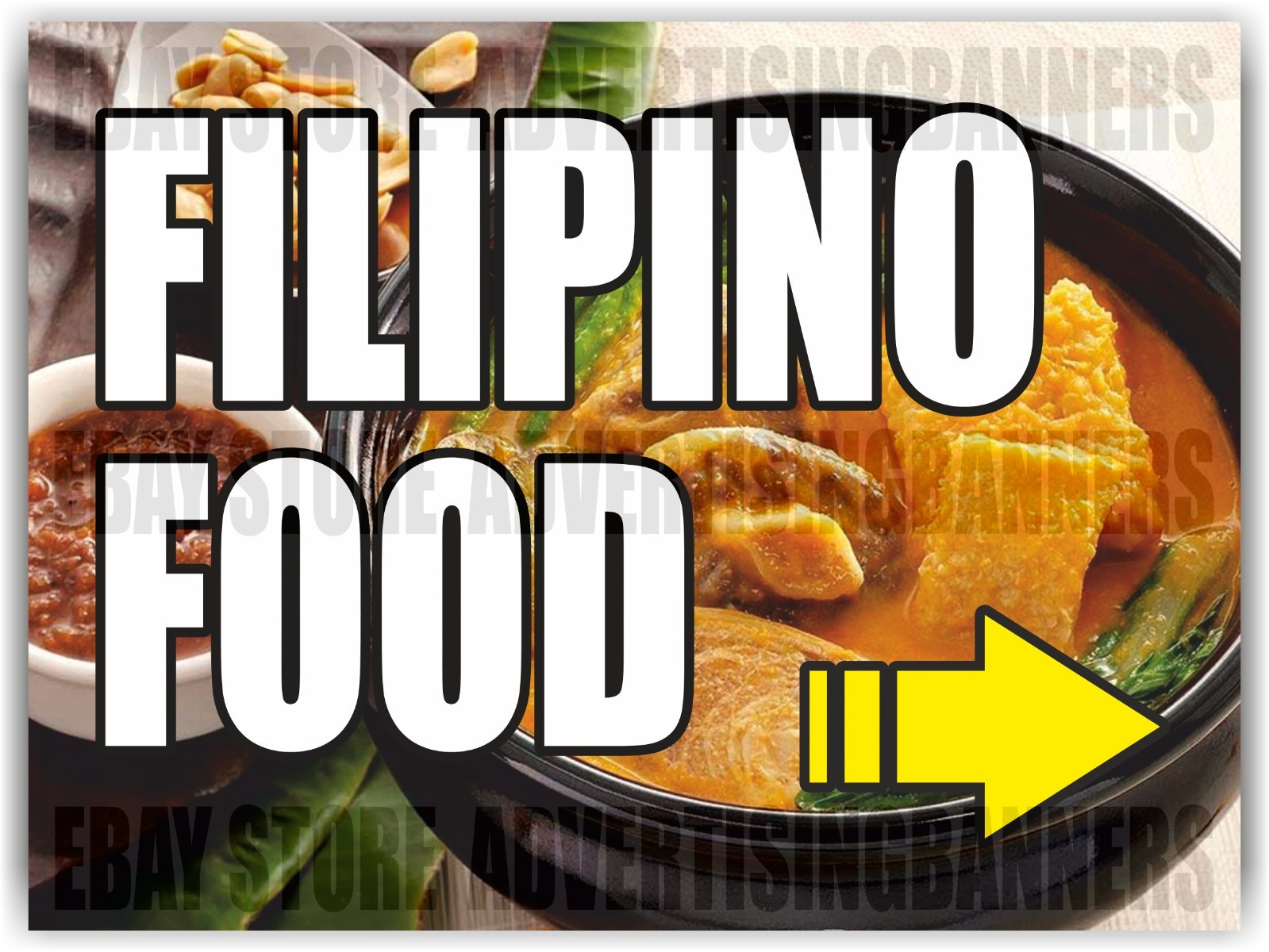 FILIPINO FOOD Yard Sign with H-Stakes street foods manila Philippines