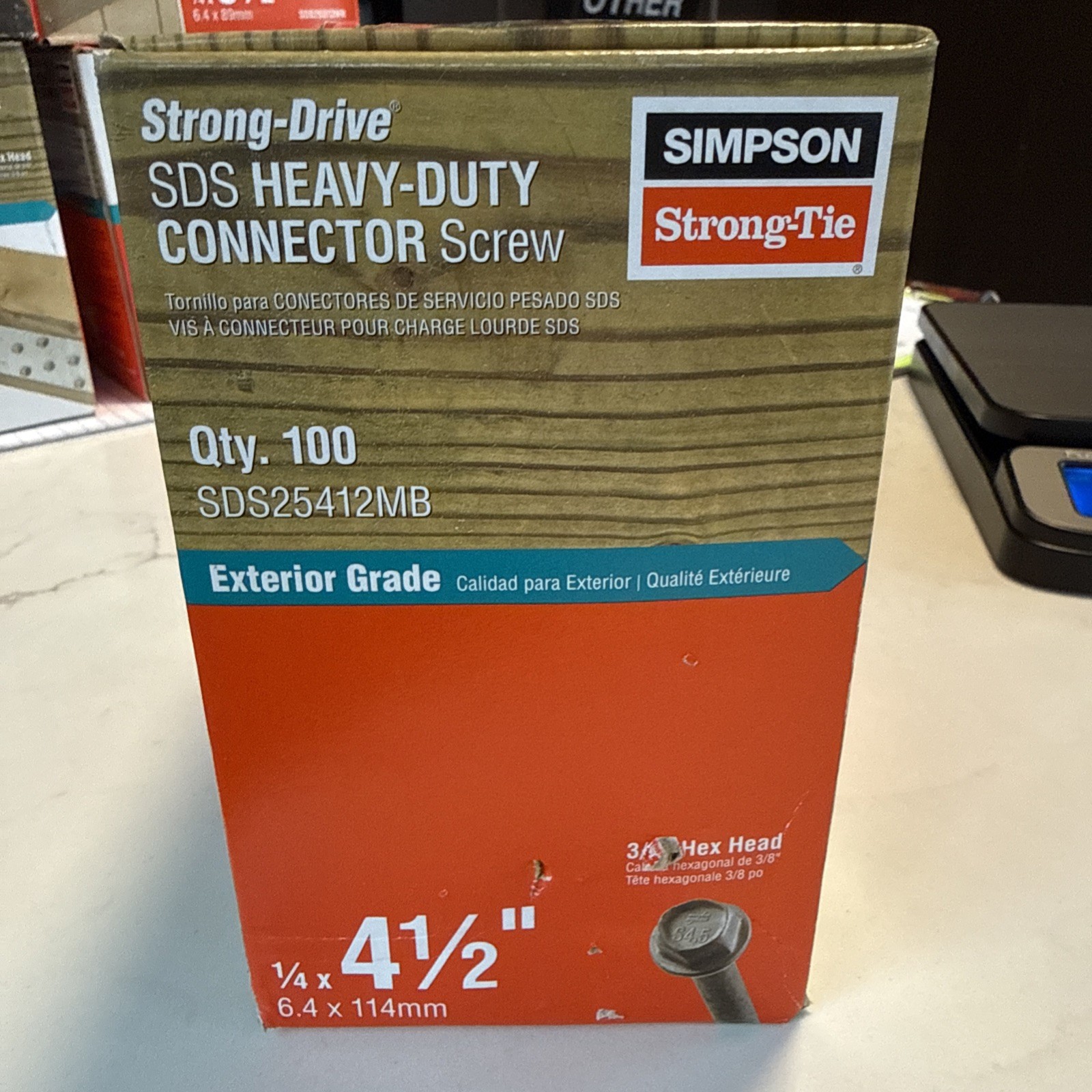 Simpson SDS25412 100 Ct. Strong-Drive SDS Heavy-Duty 4-1/2” Connector Screw