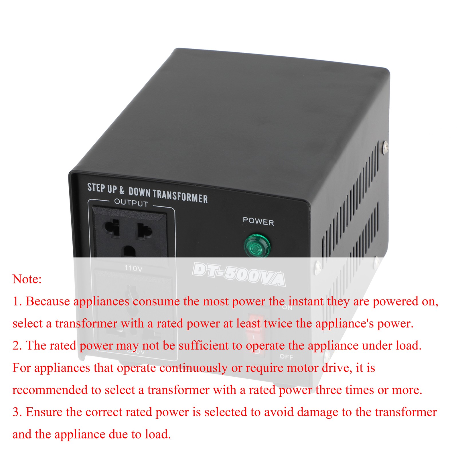 Voltage Transformer AC 110V to 220V OR AC 220V to 110V Step Up & Step Down 500W