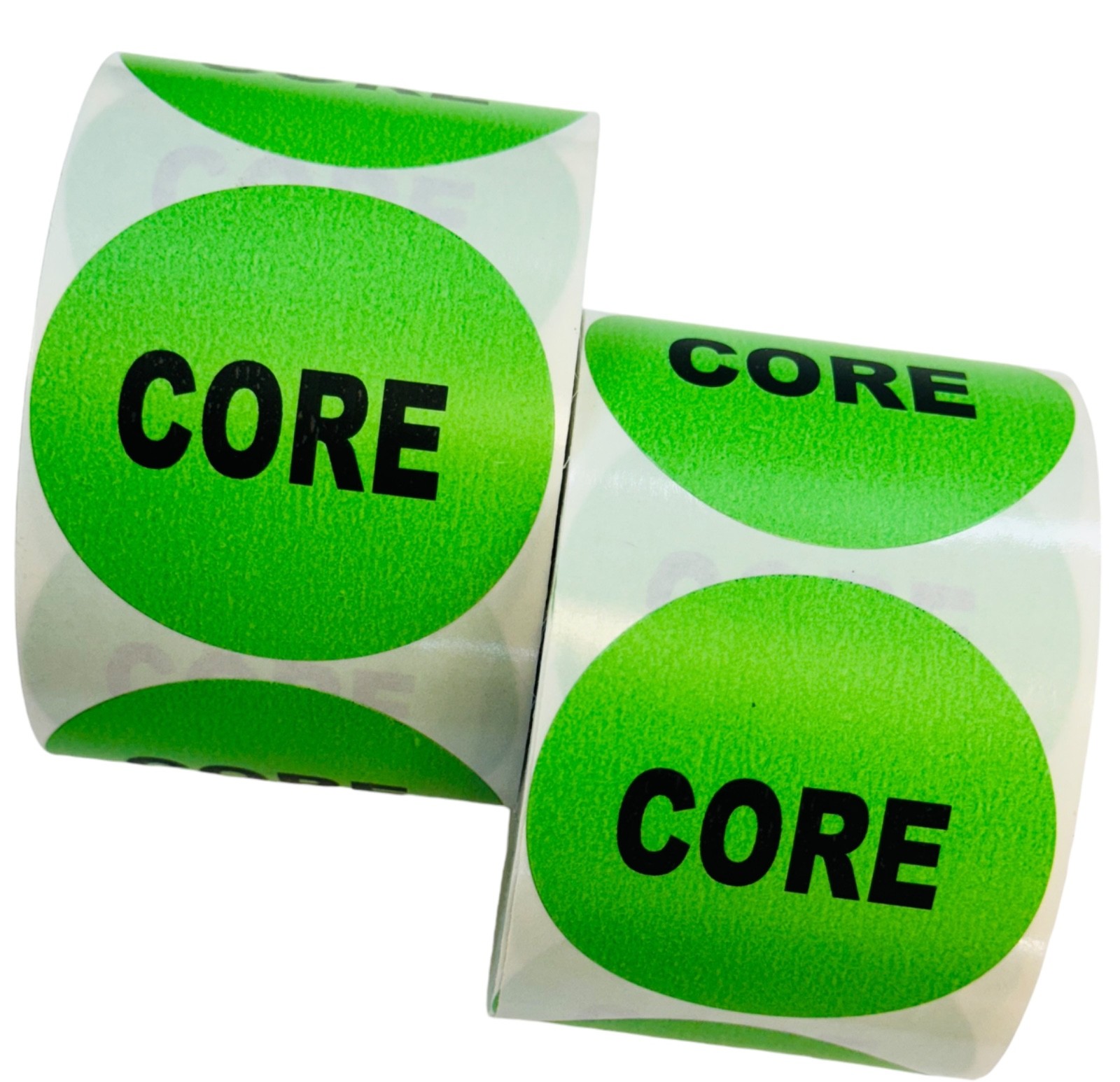 Core Labels – 2″ Round Green Quality Control Inventory Stickers 2RLS of 500EA