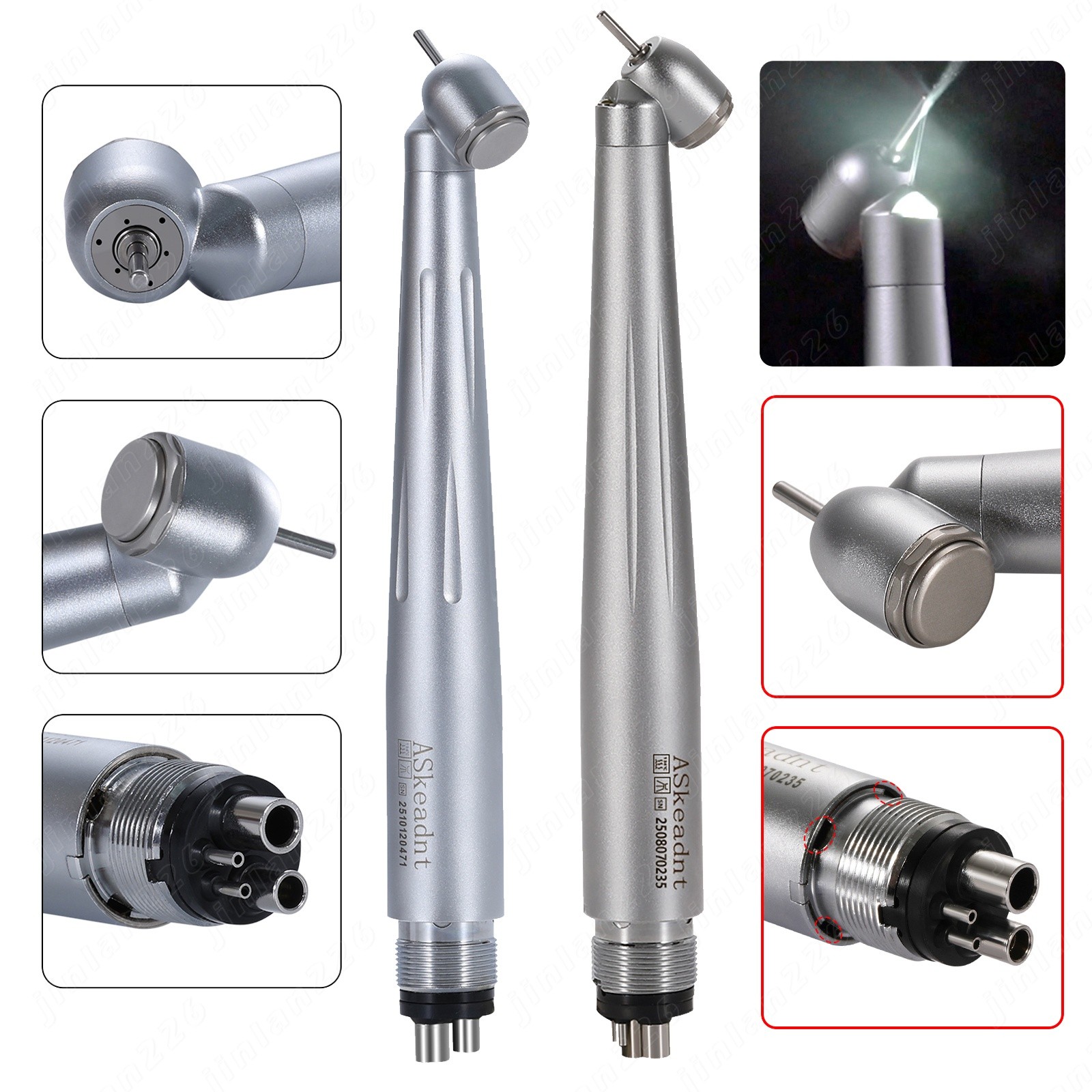 NSK Style 45° Degree Dental Surgical High Speed (LED) Handpiece Turbine 4 Holes