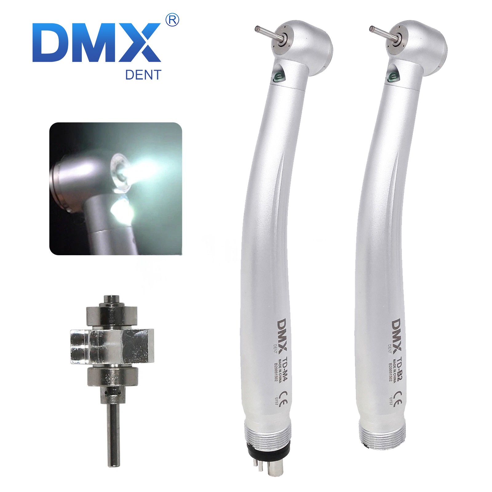 Pieza de mano LED turbina alta velocidad fibra óptica dental estilo NSK 2/4 Hole