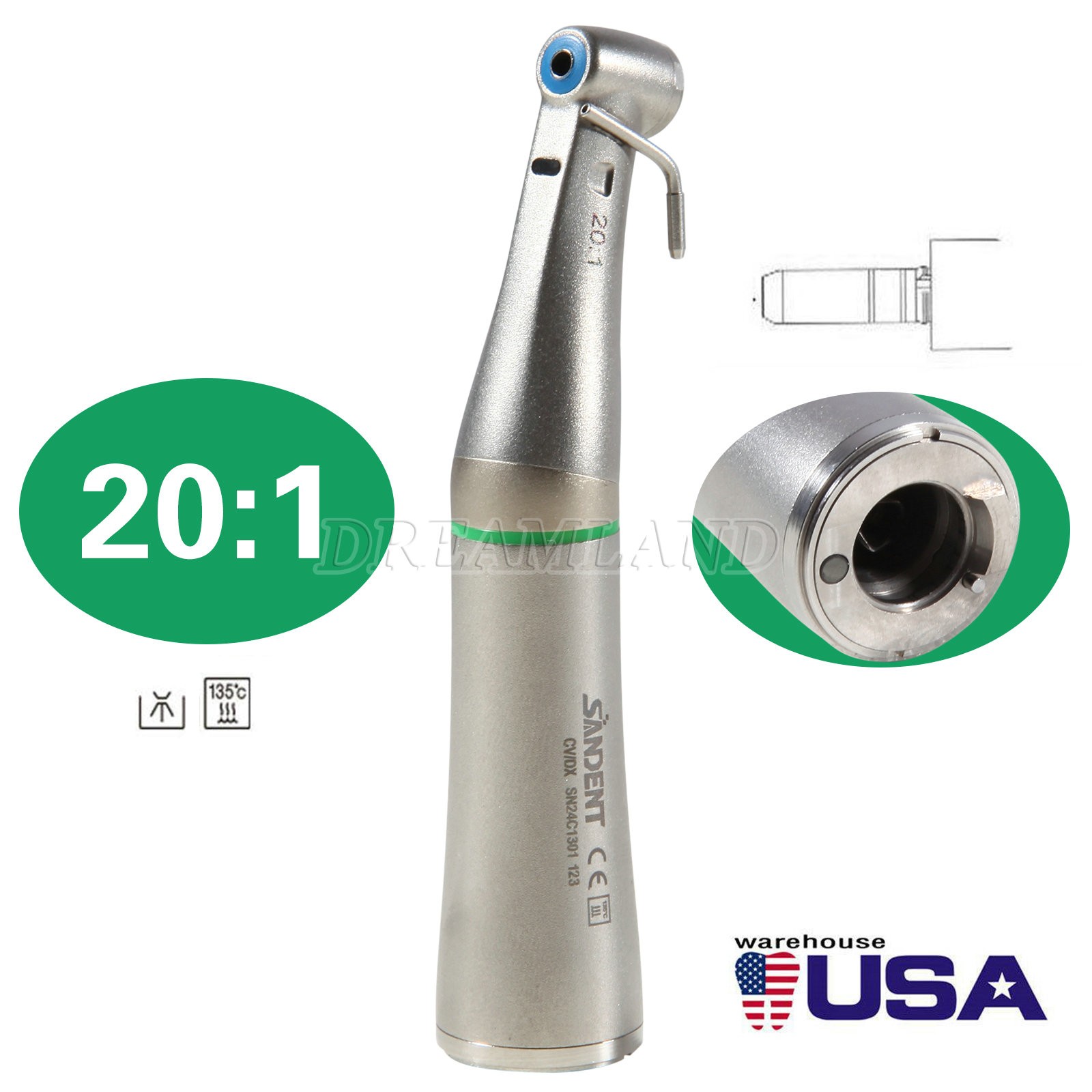 NSK style Dental Ultrasonic Air Perio Scaler Handpiece Hygienist 3 Tips 2 Holes