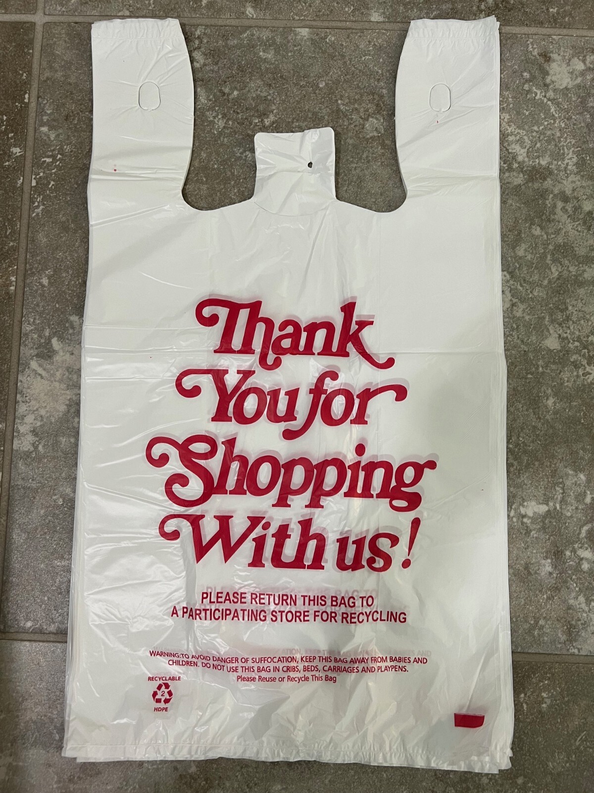 500 PCs 1/6 T-Shirt Bag Thank You Plastic Retail Carry Out Bags 11.5″x6″x21″