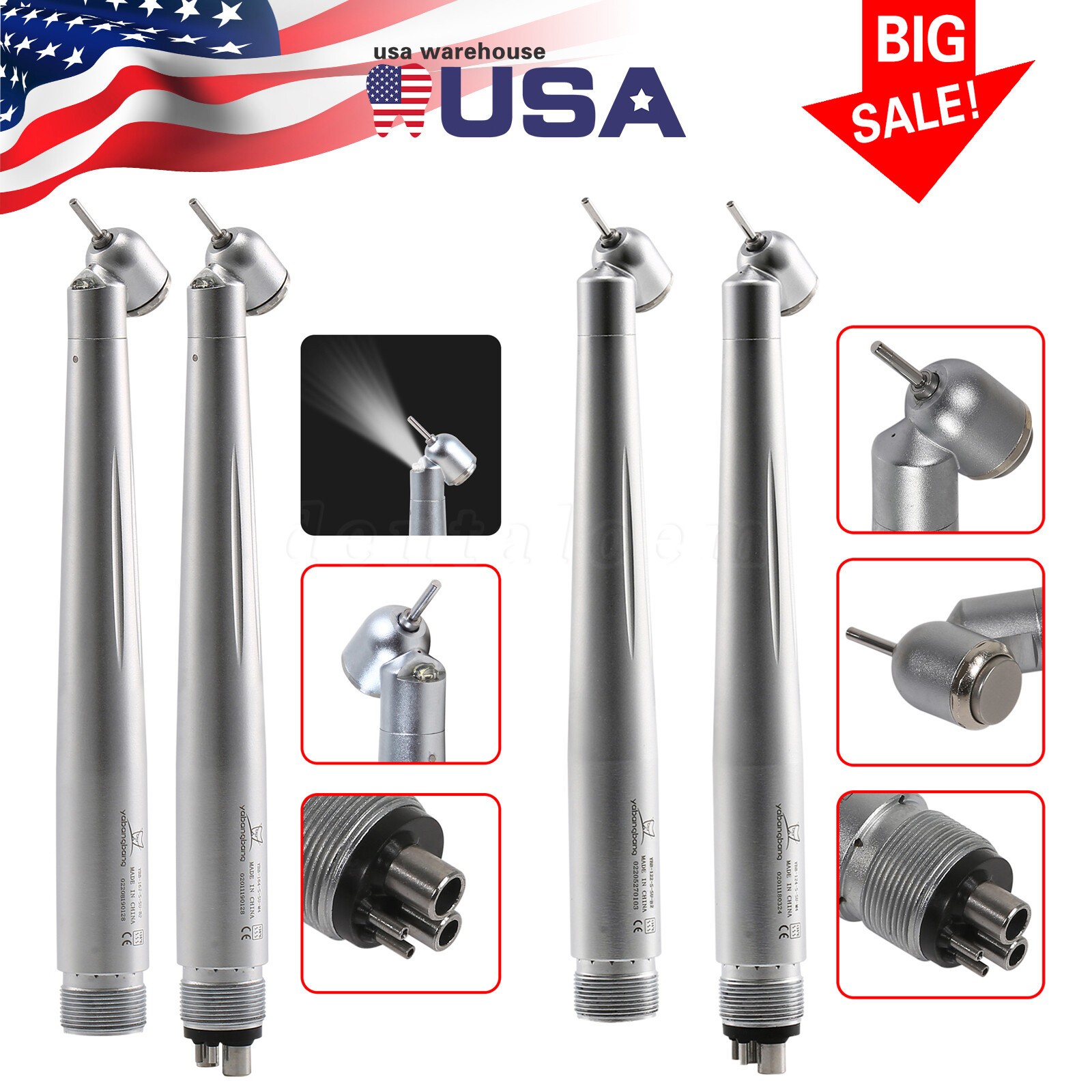 NSK Style Turbina Dental Handpiece High Speed PANA-MAX Turbine 45° LED 2/4Hole