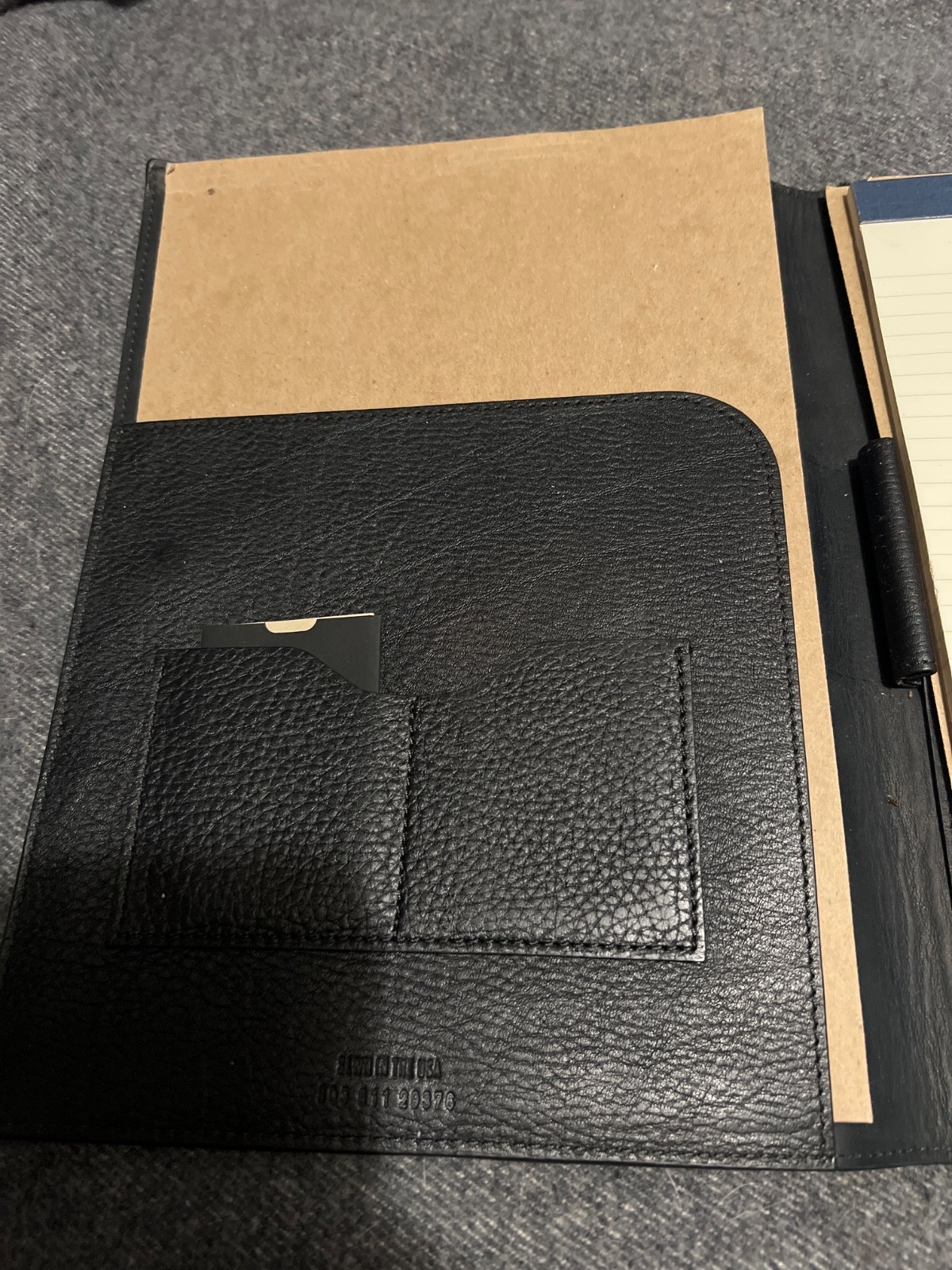 Shinola Lux Leather (Black) Notebook/Portfolio, Magnetic Closure, Pen Loop