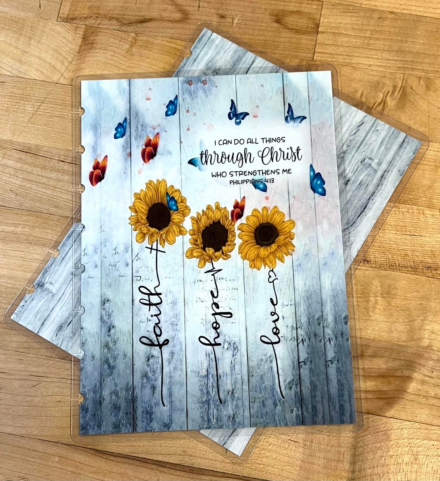 Faith Hope Love Sunflower Butterflies Cover Set 4 use w TUL/Arc (8disc) Planner-
