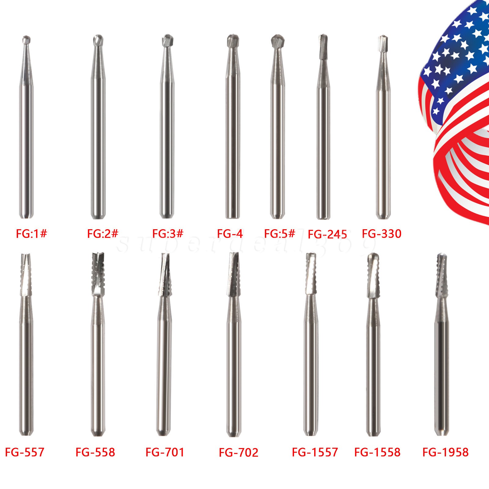 10-100 Pcs Dental FG Tungsten Steel Carbide Burs Drill High-Speed Handpiece po