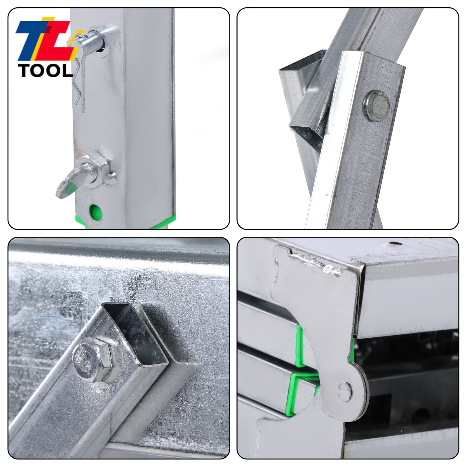 Folding Scaffolding 1.6m Adjustable Lift Height Work Platform Scaffold Aluminum