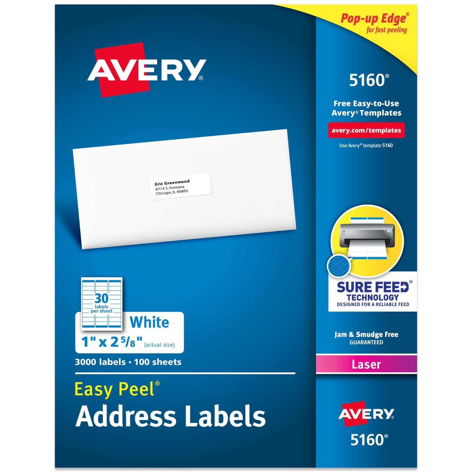 Customizable Printable Address Labels 1″ x 2-5/8″ – 3,000 Blank Mailing Stickers