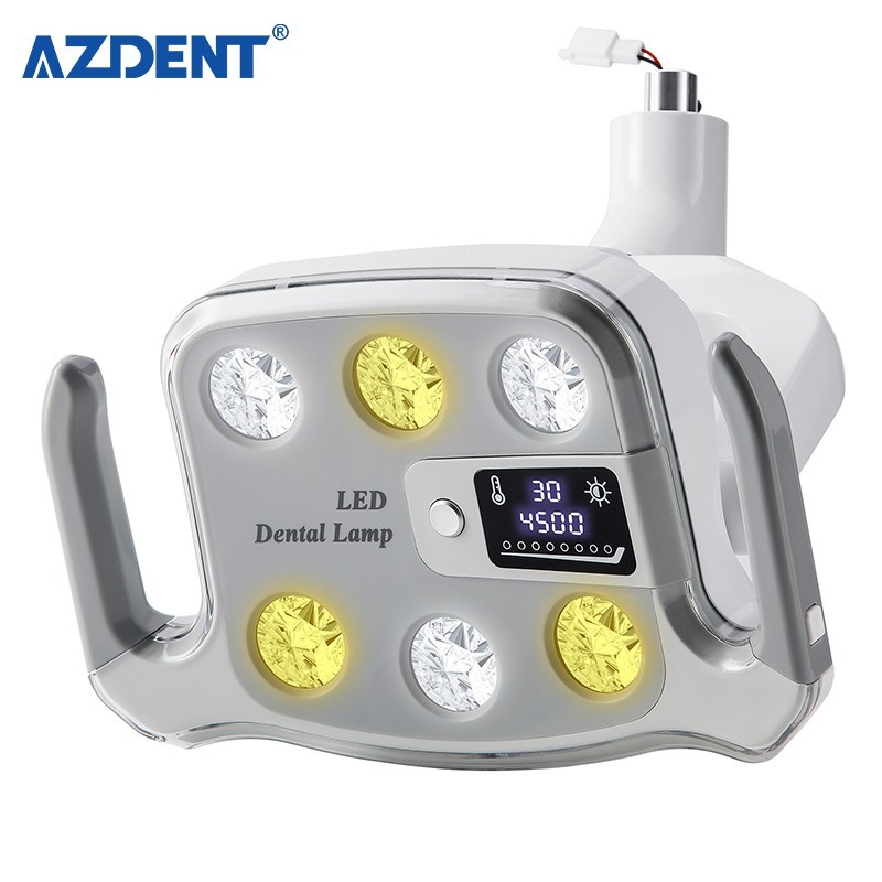 Dental 6 LED Lamp Oral Light Lamp For Unit Chair with LCD Display 3Yellow+3White